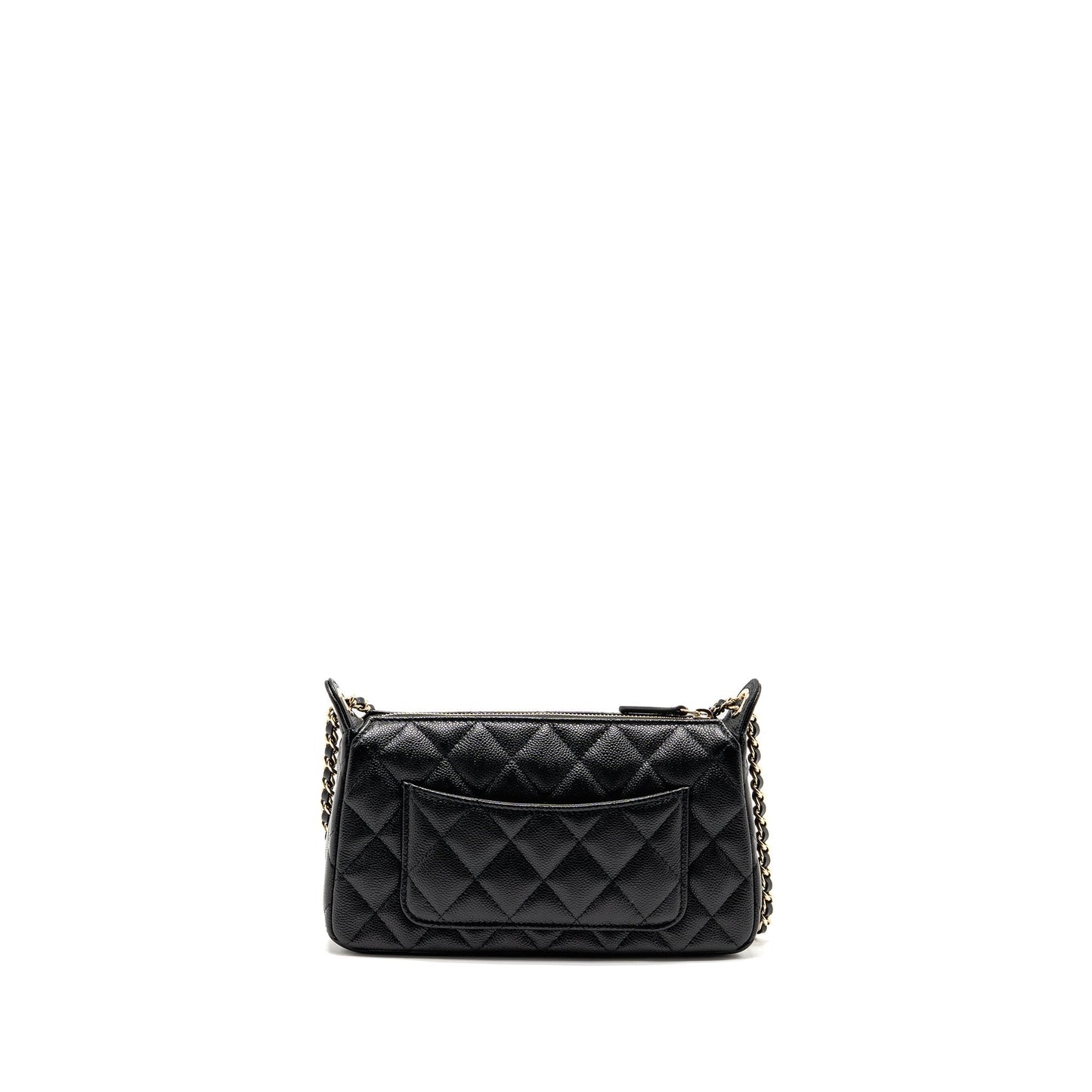 Chanel Caviar LGHW Microchip Black Clutch Bag Lghw Microchip