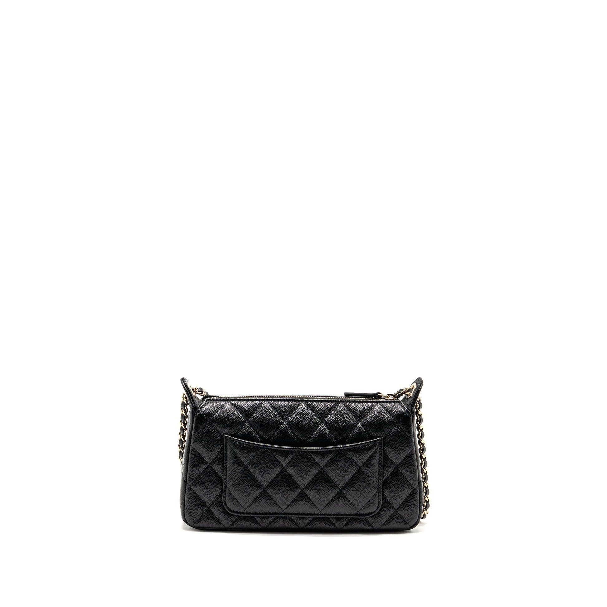 Chanel Caviar LGHW Microchip Black Clutch Bag Lghw Microchip