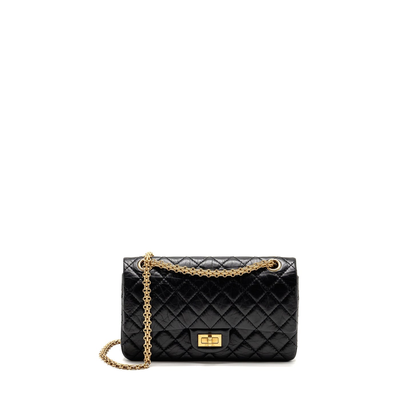Chanel 2.55 Reissue Double Flap Age Calfskin Black Small Shoulder Bag