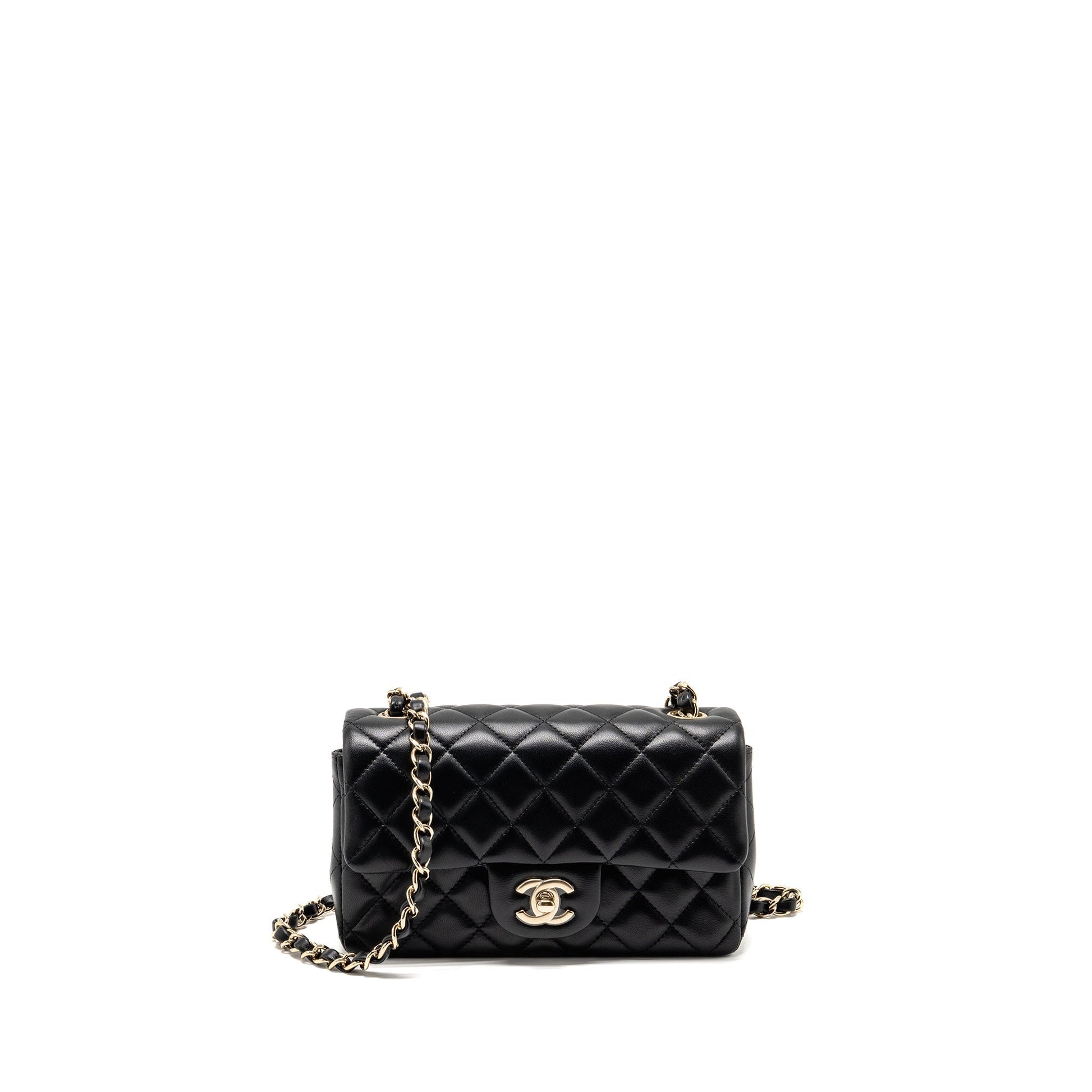 Chanel Rectangular Flap Lambskin LGHW microchip Black Shoulder Bag Lghwmicrochip 2