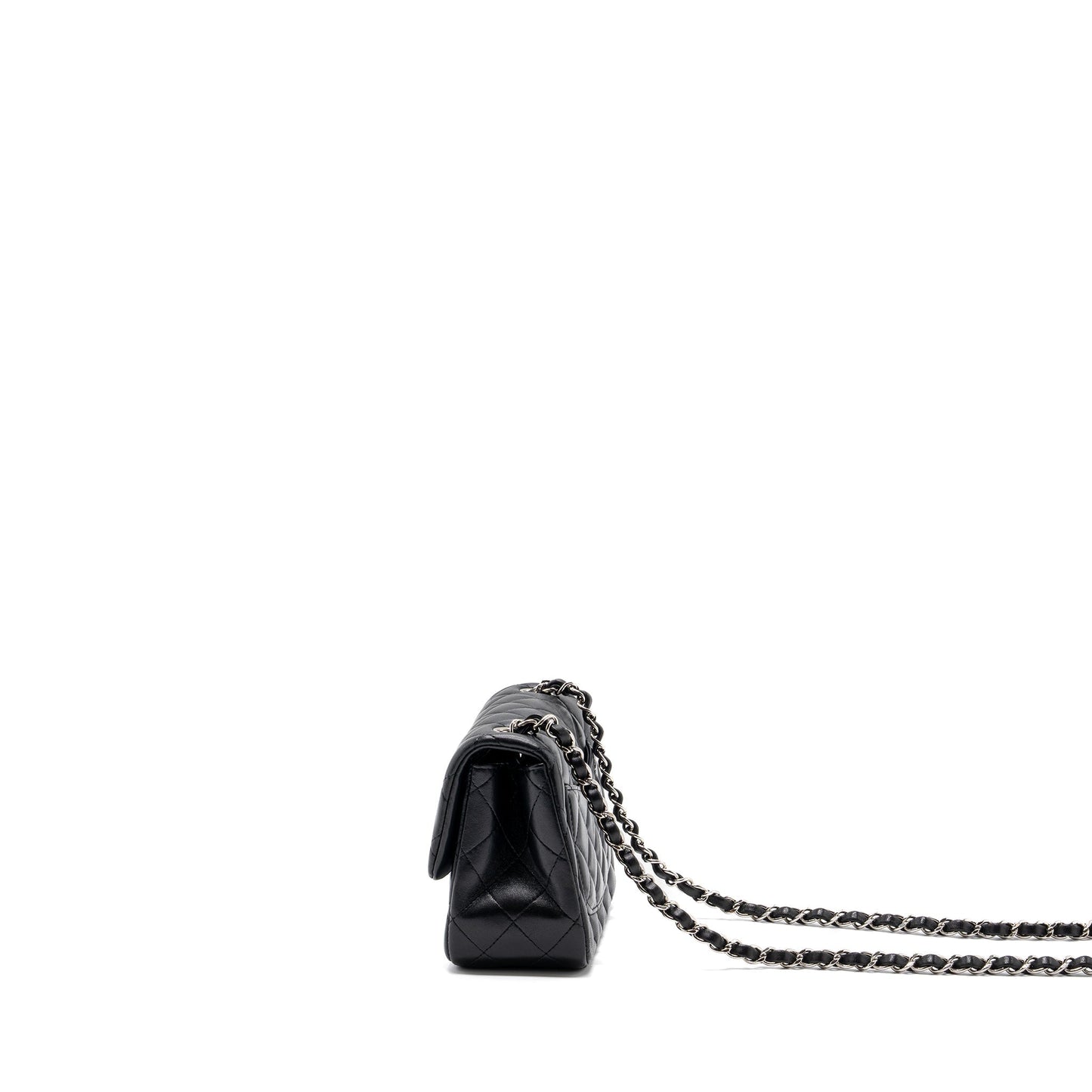 Chanel square flap lambskin SHW Black Shoulder Bag