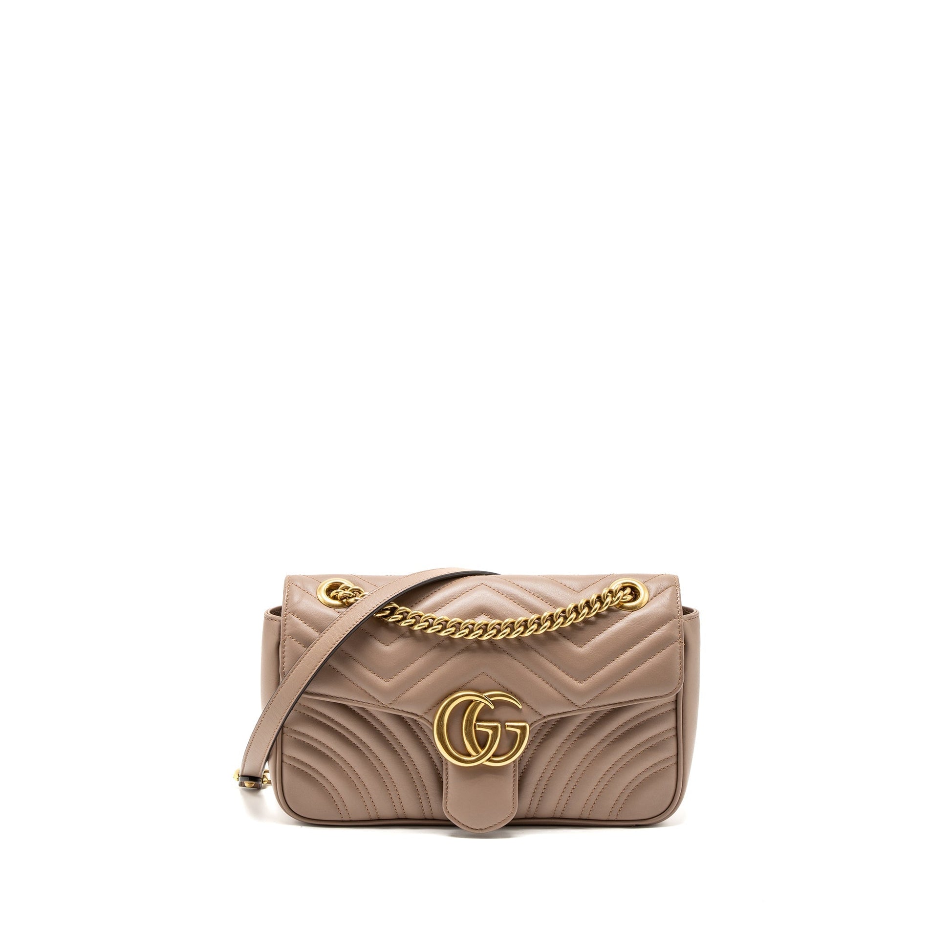 Gucci Marmont Bag Calfskin Brushed Beige Small Travel Bag