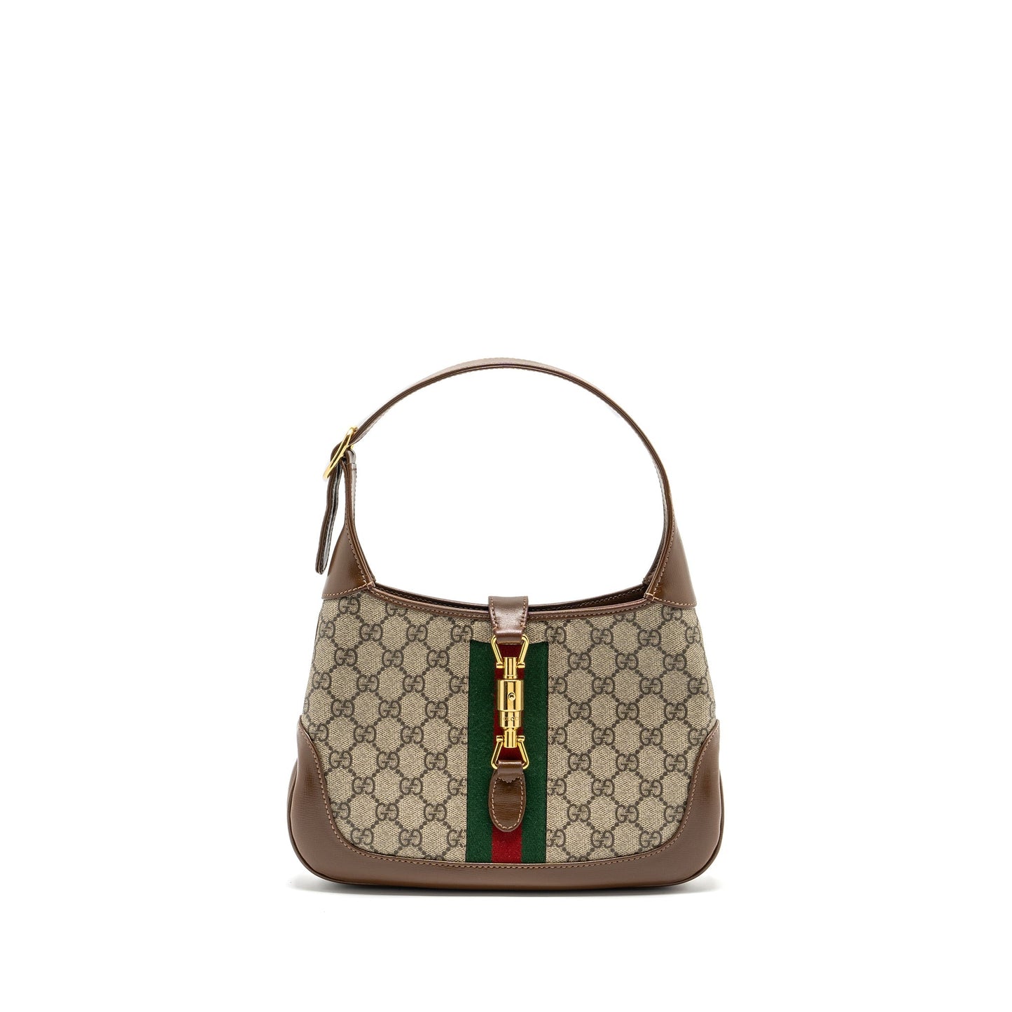 Gucci Jackie Shoulder Bag Supreme Calfskin Multicolour Canvas Brown Ghw 1