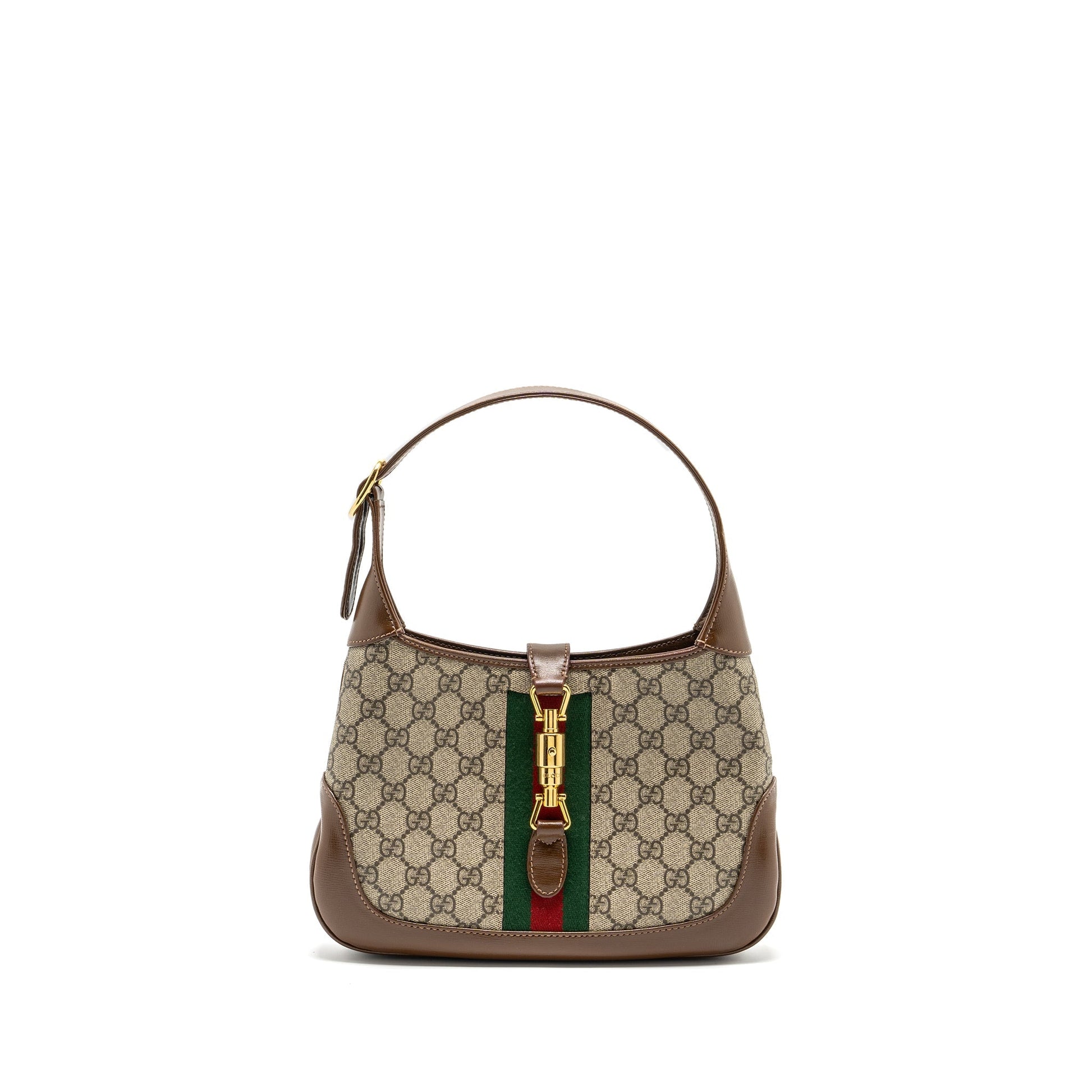 Gucci Jackie Shoulder Bag Supreme Calfskin Multicolour Canvas Brown Ghw 1