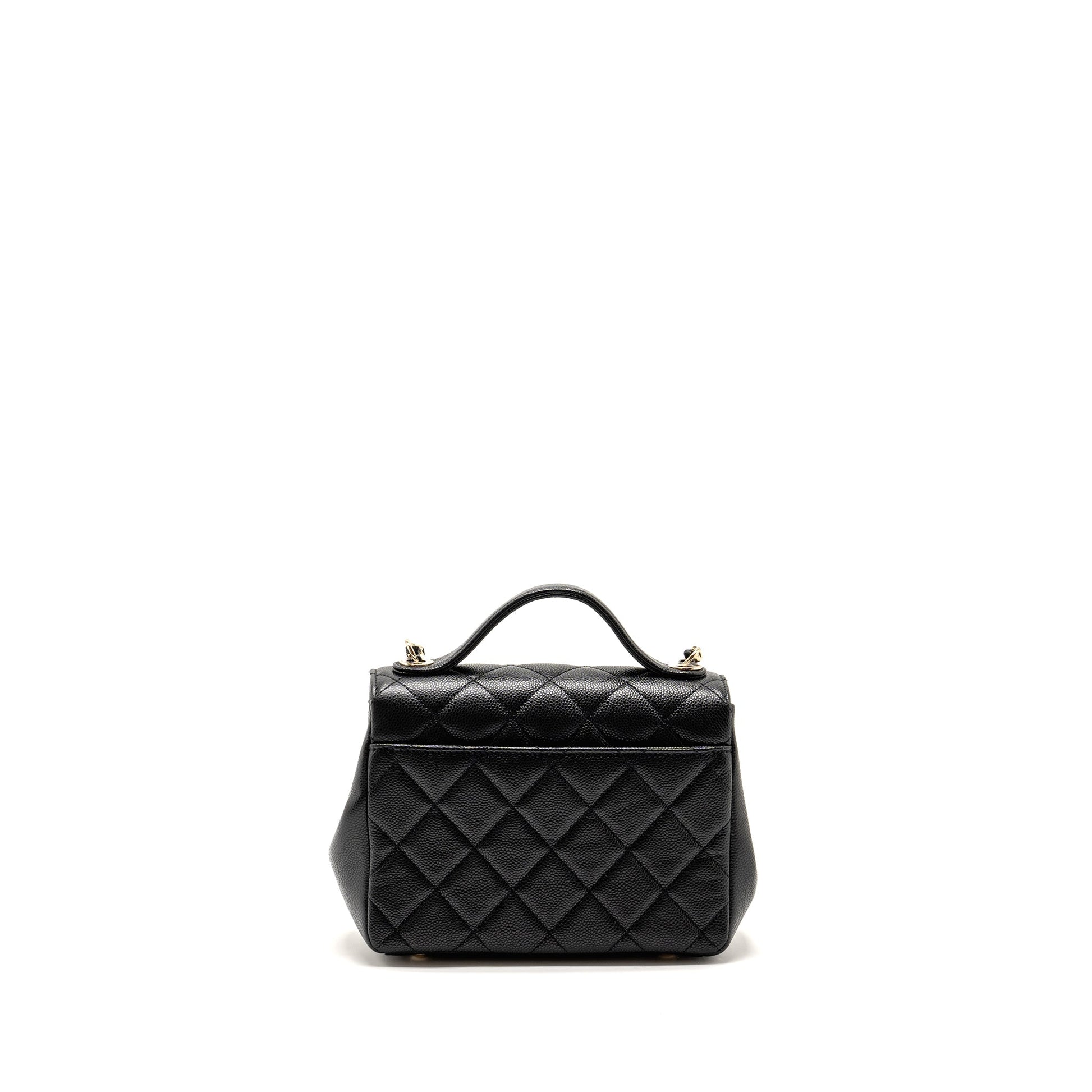 Chanel Business Affinity Caviar LGHW Microchip Black Small Handbag Microchip 3