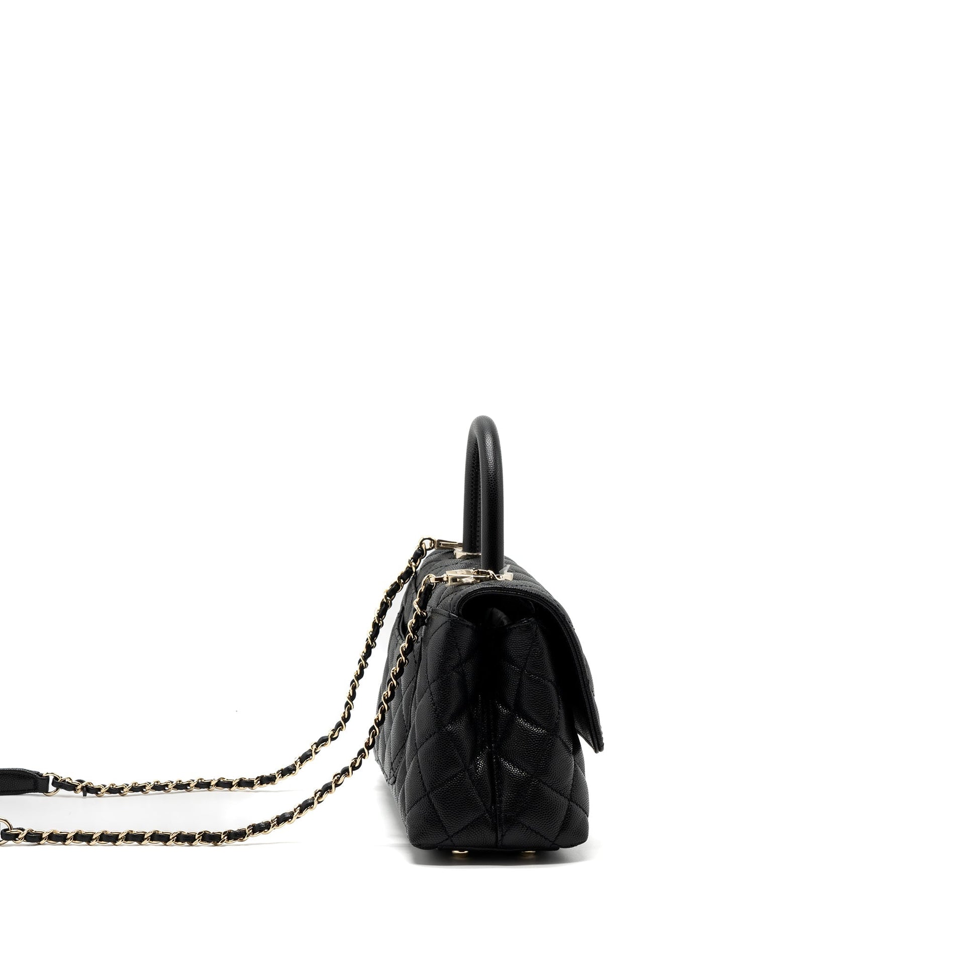 Chanel coco handle caviar LGHW microchip Black Small Handbag Microchip 8
