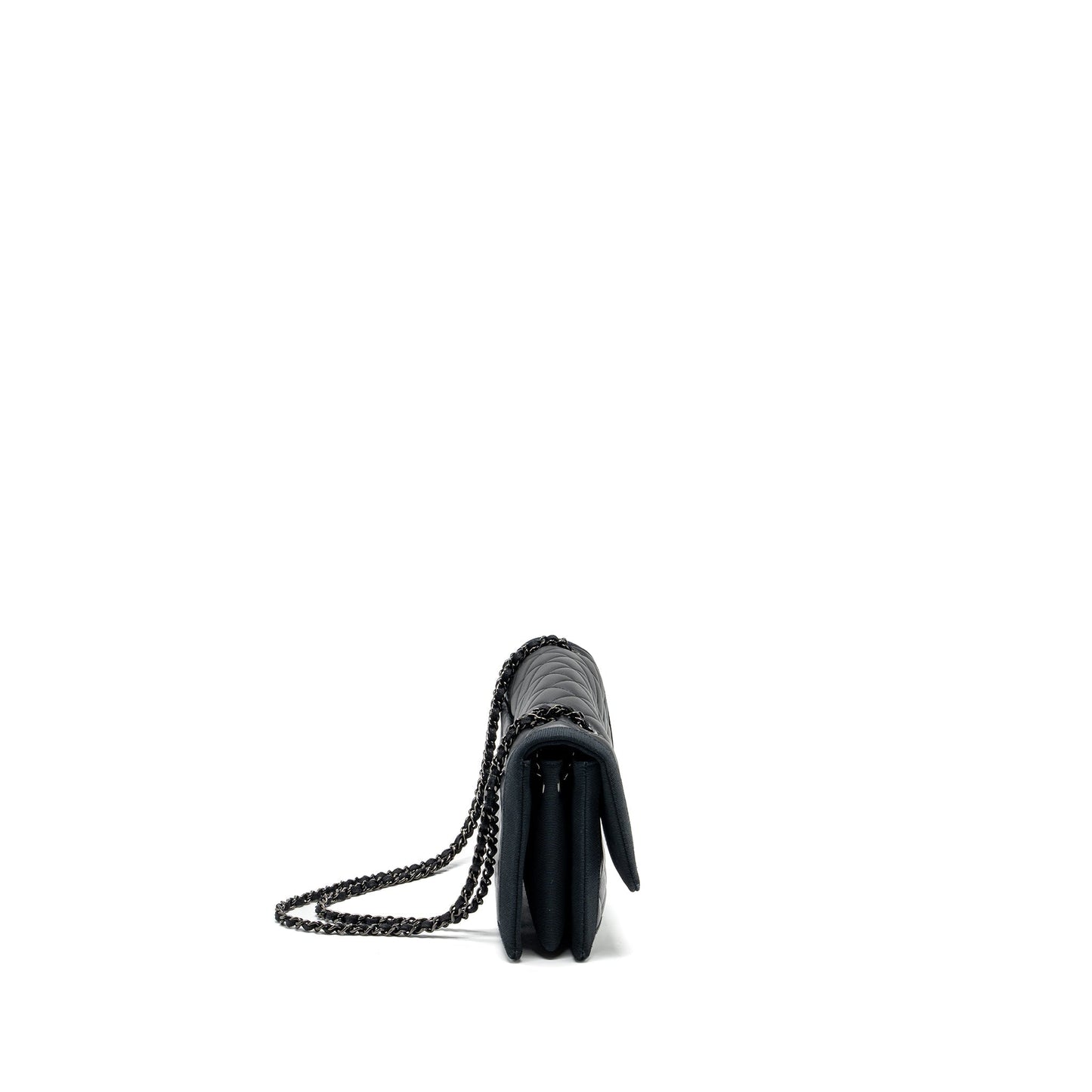 Chanel Quilted Flap Lambskin Fabric SO Black Shoulder Bag
