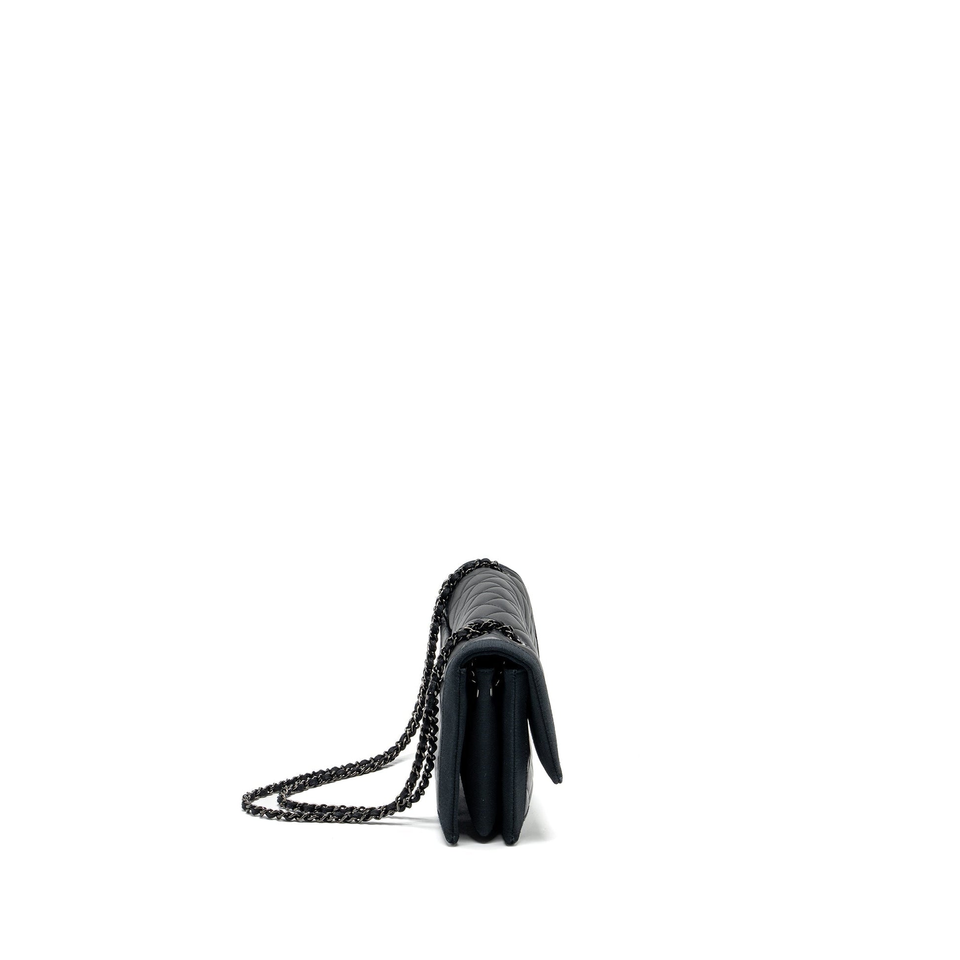 Chanel Quilted Flap Lambskin Fabric SO Black Shoulder Bag