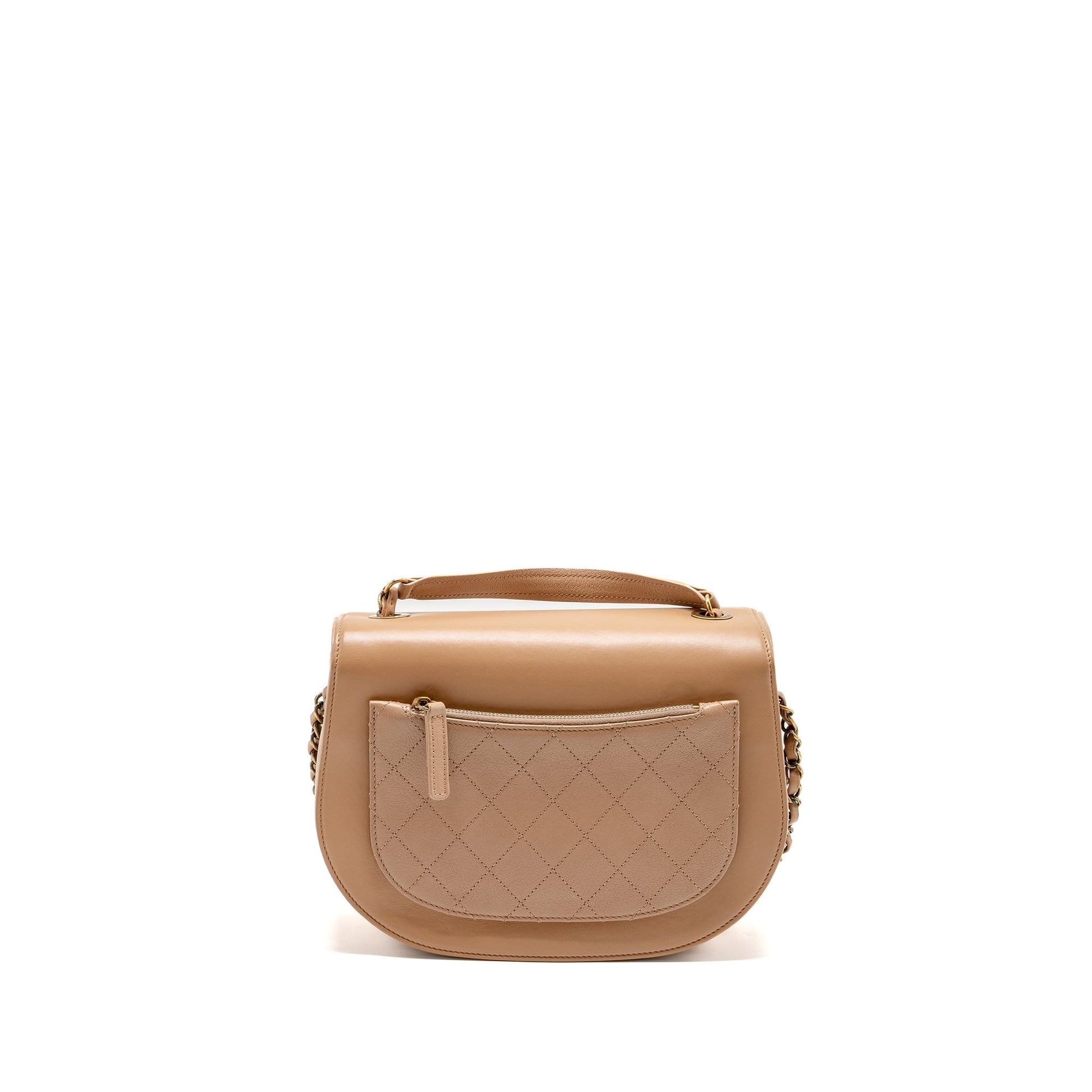 Chanel Coco Curve Flap Calfskin GHW Beige Shoulder Bag