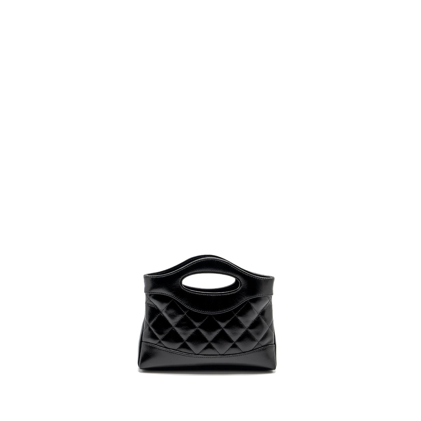 Chanel 31 Shiny Lambskin LGHW Microchip Black Clutch Bag Black Lghwmicrochip