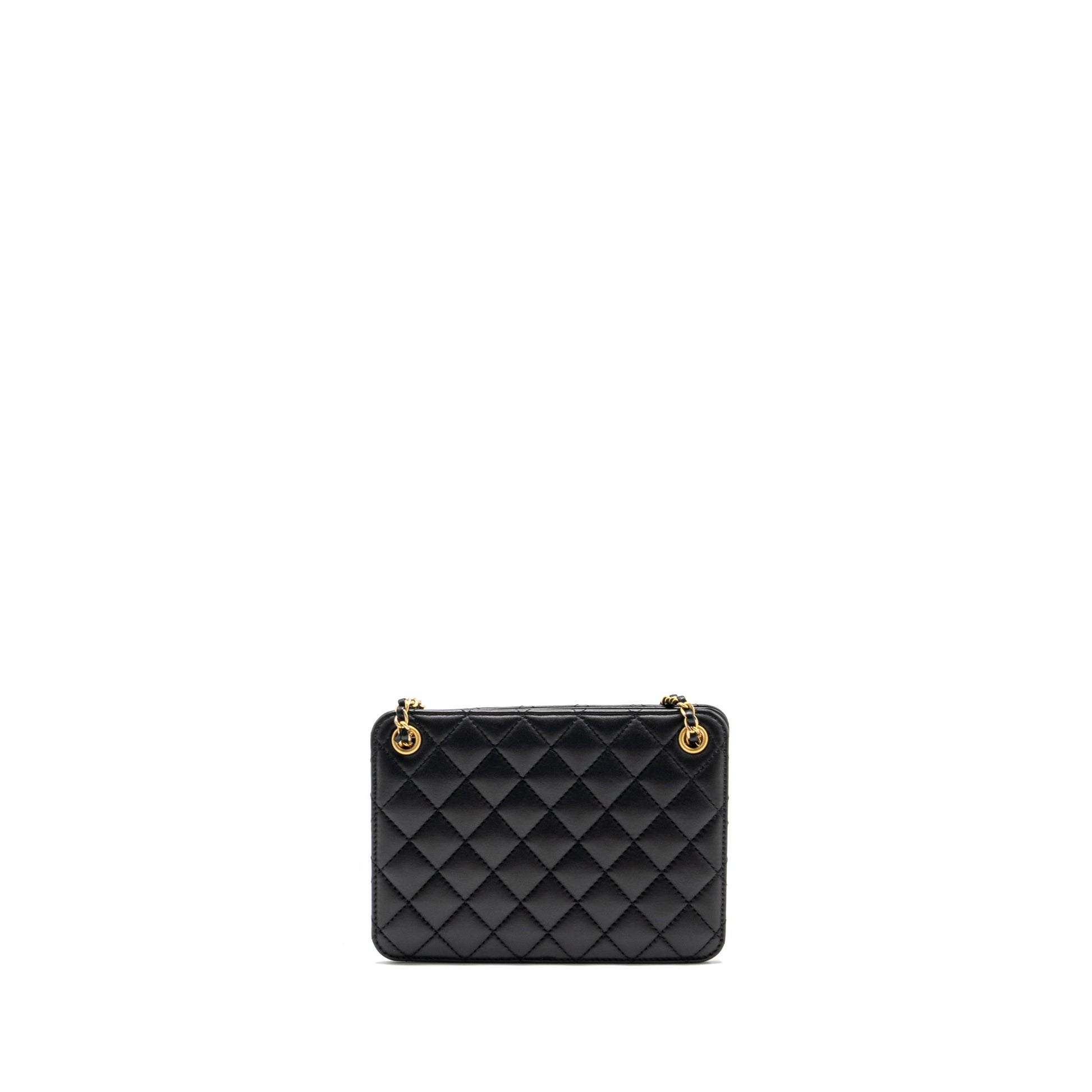 Chanel Giant CC Logo Lambskin GHW Black Tote Bag Ghw 1