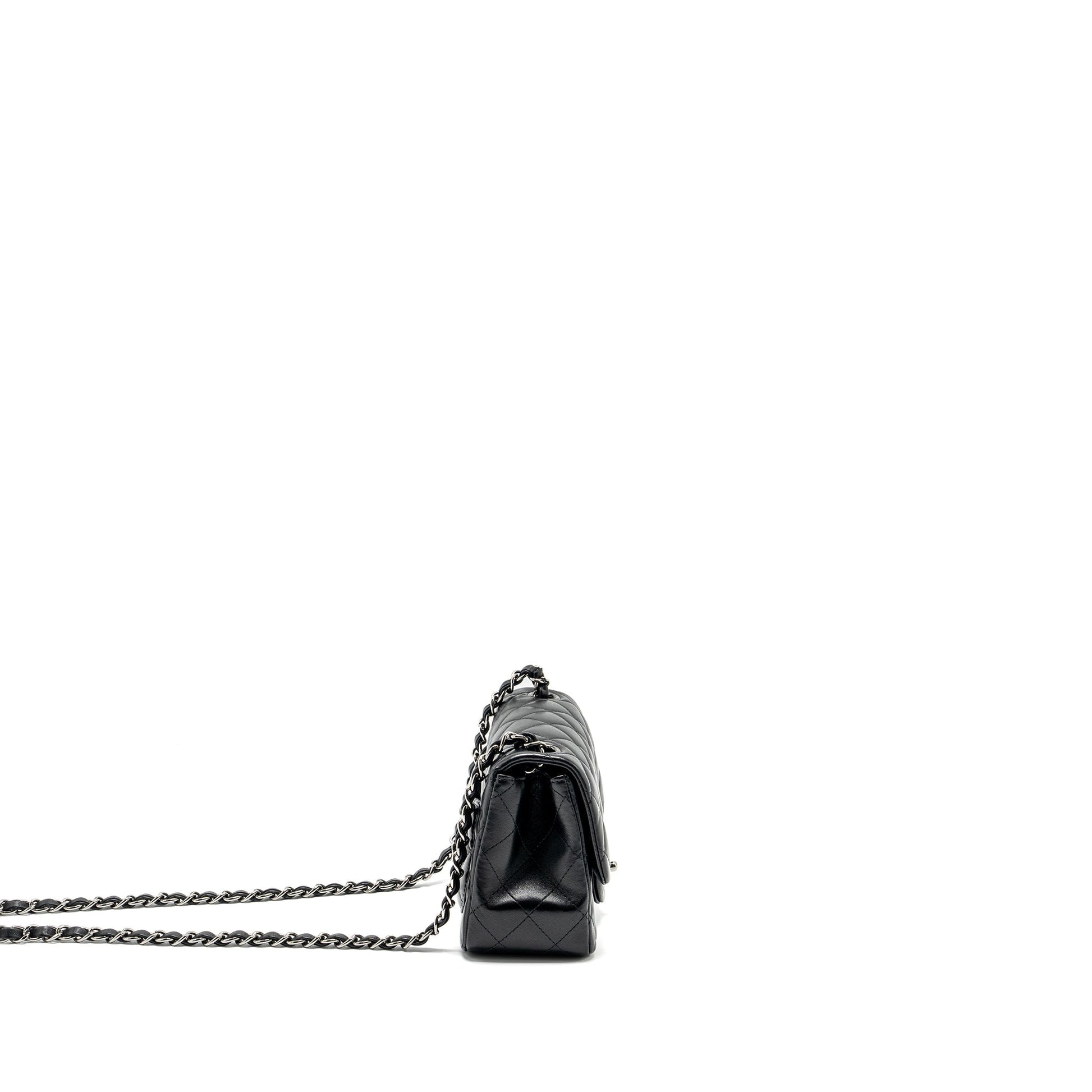 Chanel square Flap lambskin SHW Black Shoulder Bag Black Shw