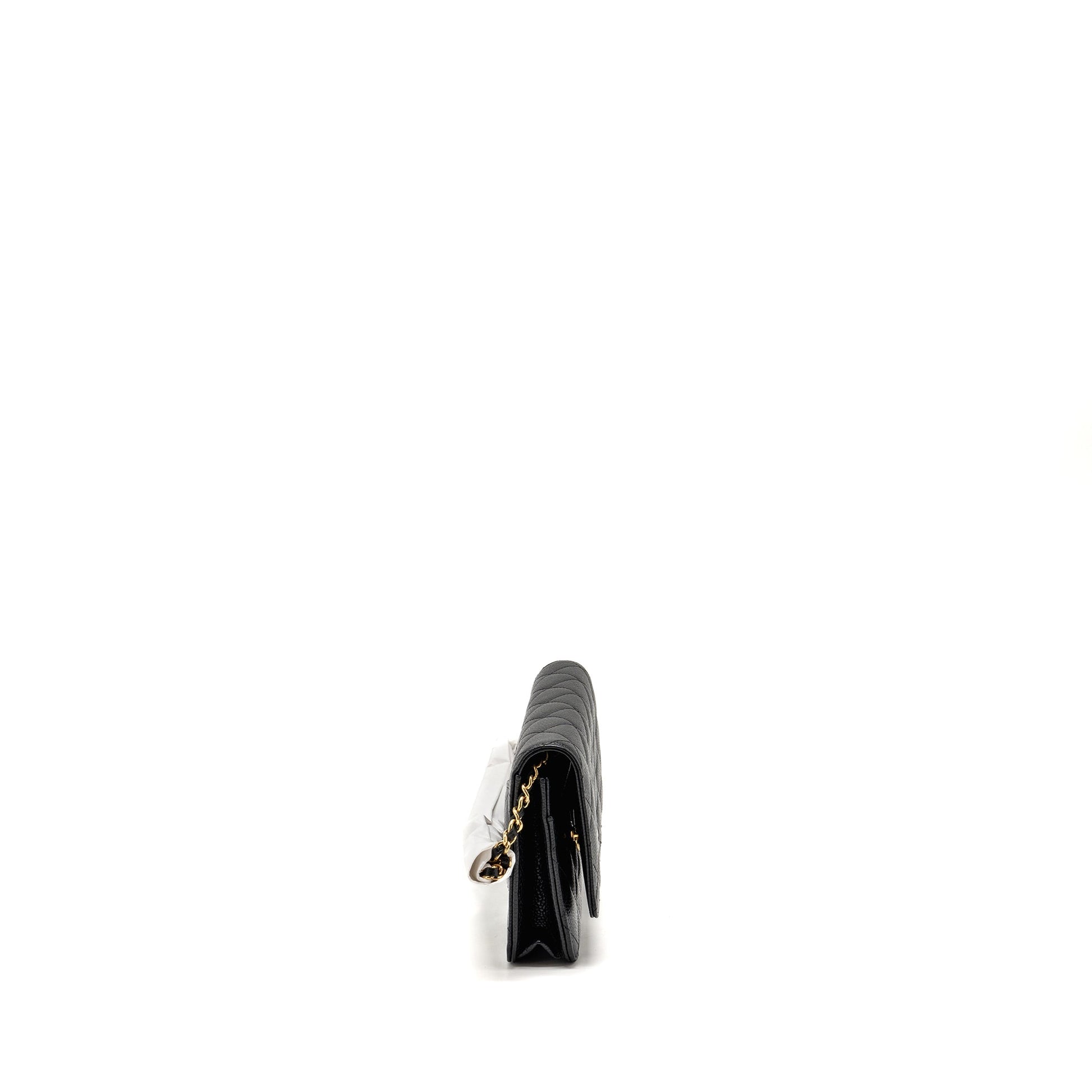 Chanel Classic on caviar GHW microchip Black Wallet Case 26