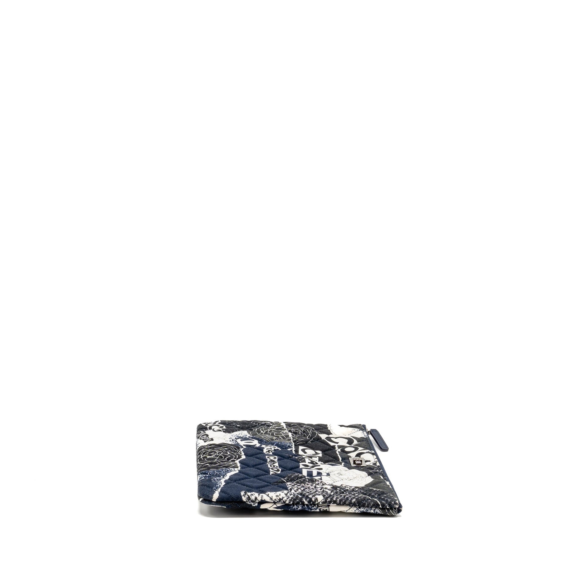 Chanel Coco Printed 2.55 Reissue O- Fabric Black White Handbag