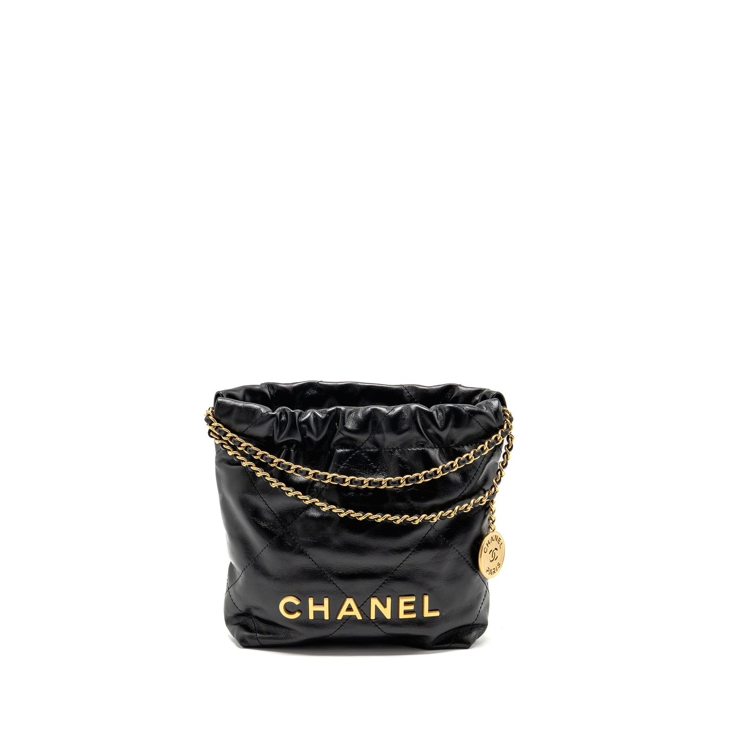 Chanel 22 Shiny Calfskin GHW microchip Black Mini Bag Ghwmicrochip 4