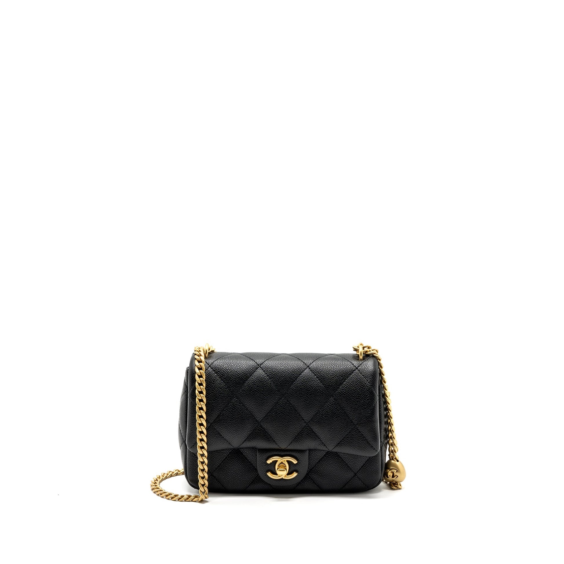 Chanel 23p Coco Love Flap Caviar GHW Black Shoulder Bag 5