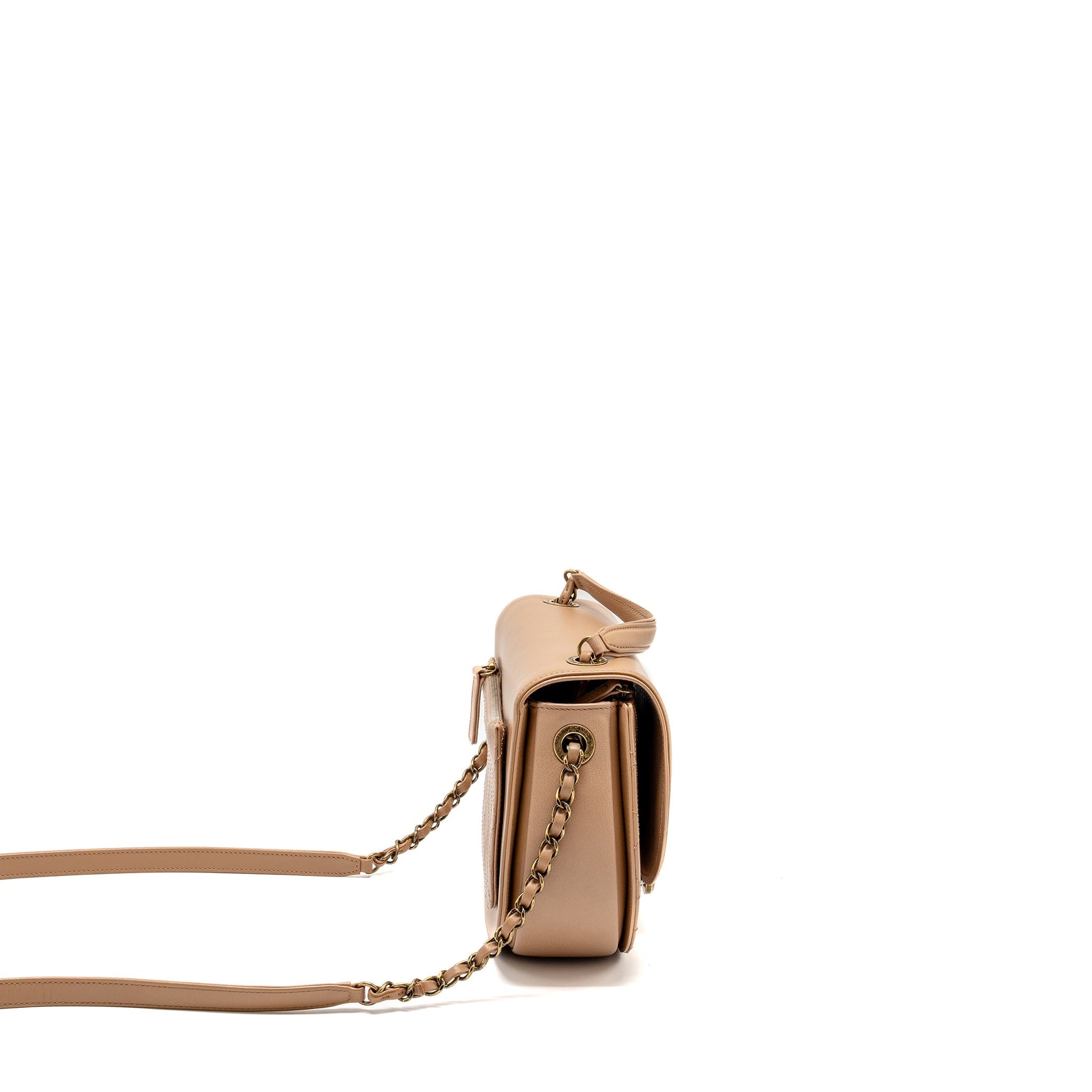 Chanel Coco Curve Flap Calfskin GHW Beige Shoulder Bag