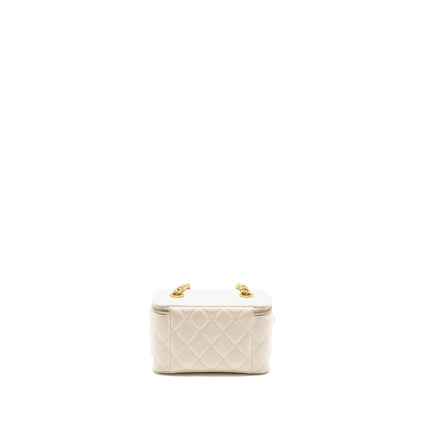 Chanel Letter CC Logo Long Vanity Lambskin White Handbag