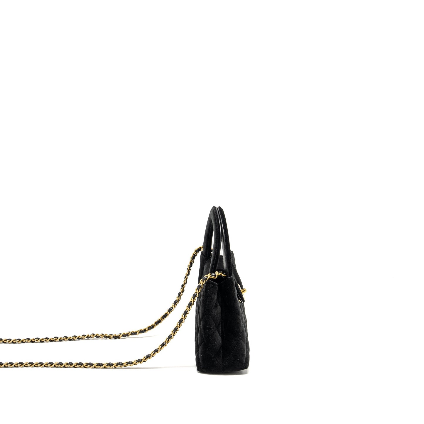 Chanel 24a Shopping Kelly Velvet GHW microchip Black Tote Bag