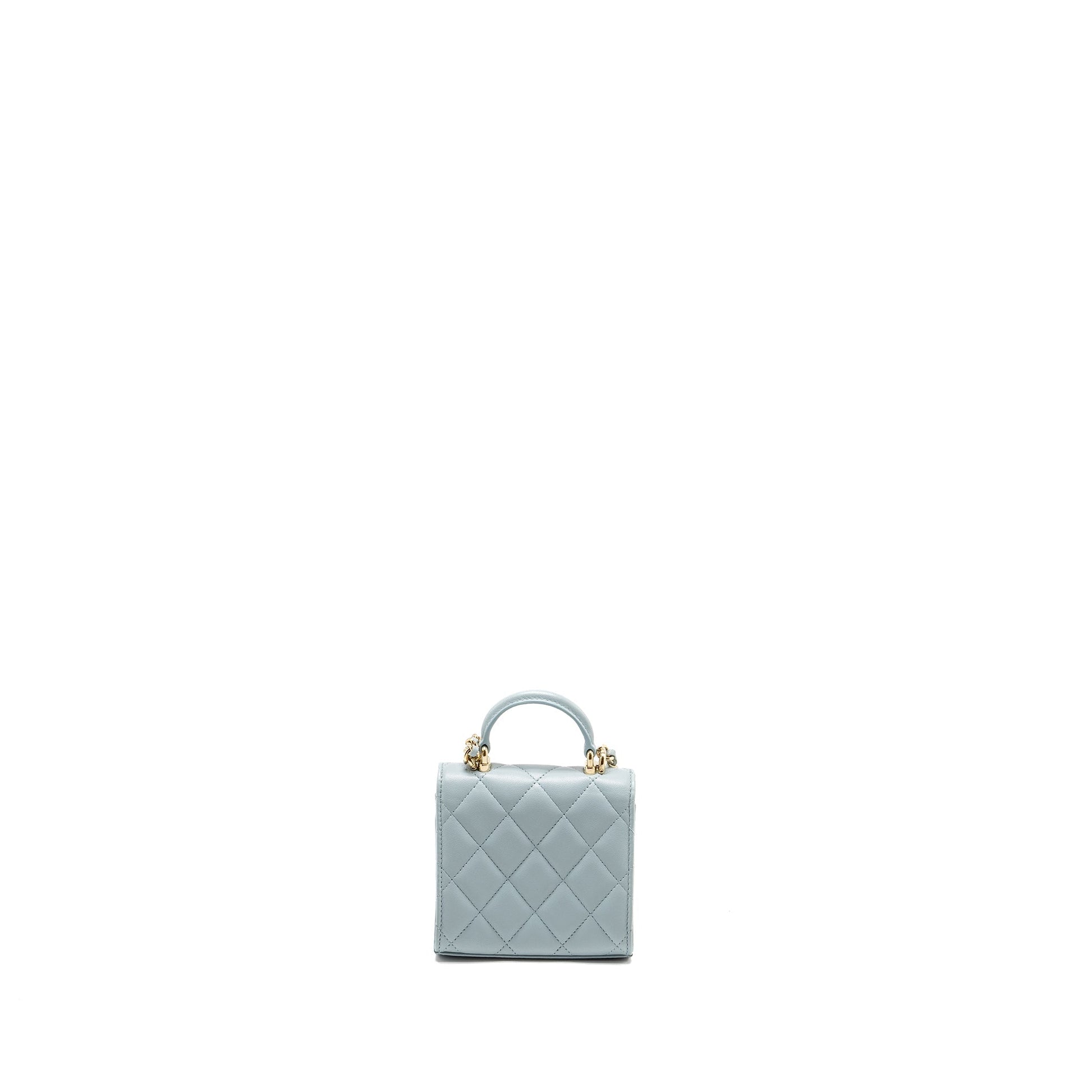 Chanel Top Handle Flap Lambskin Light LGHW Blue Shoulder Bag Lghw 2