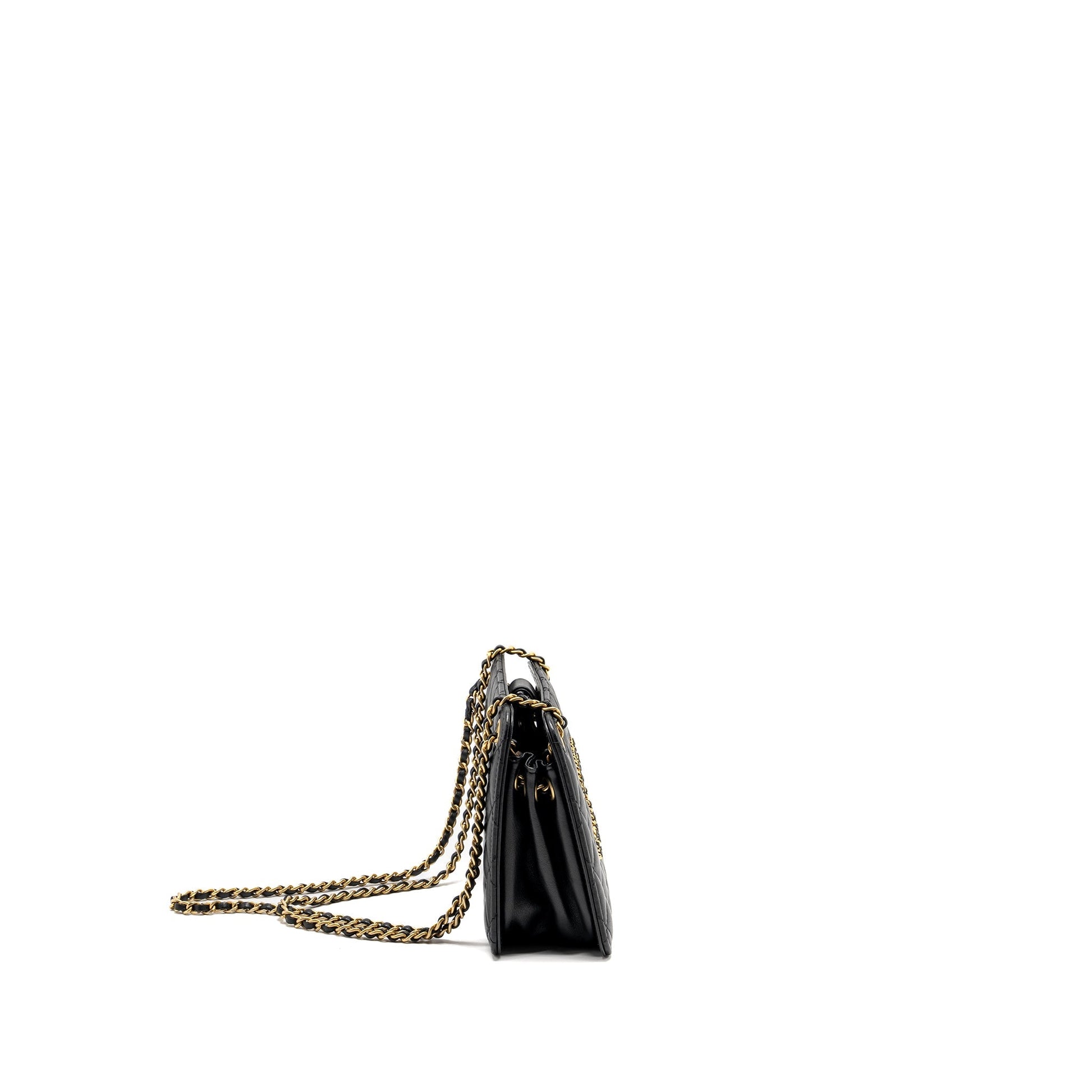 Chanel Giant CC Logo Lambskin GHW Black Tote Bag Ghw 1