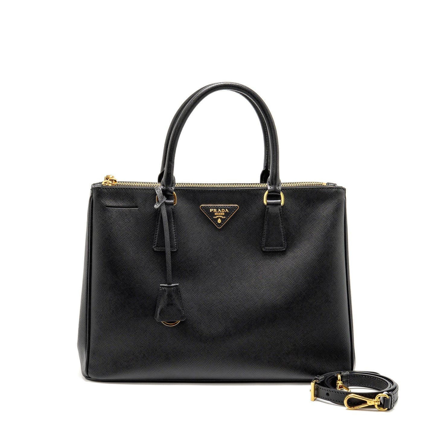 Prada Saffiano Tote Purse Handbag Leather Black Tote Bag 3