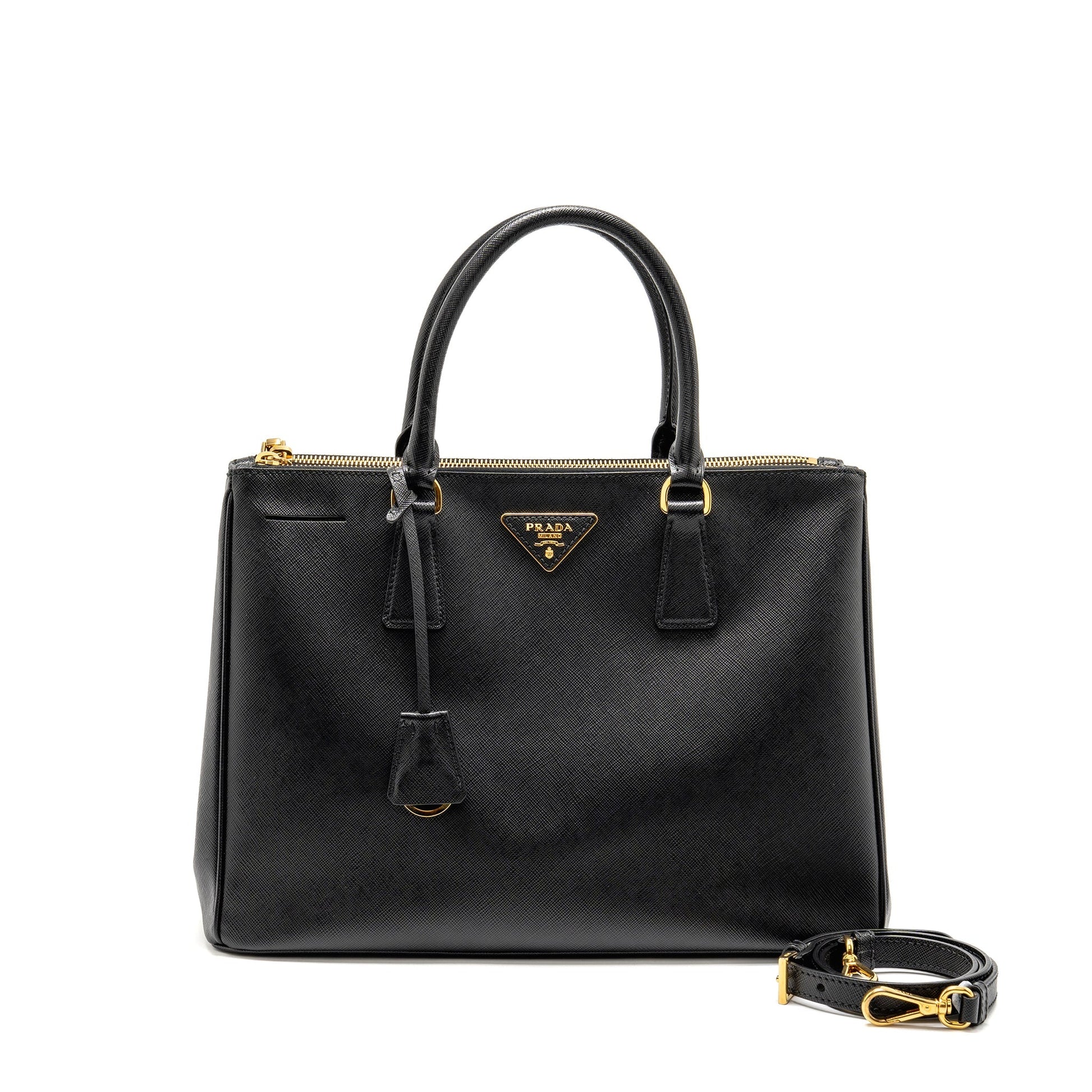 Prada Saffiano Tote Purse Handbag Leather Black Tote Bag 3