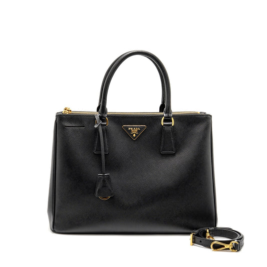 Prada Saffiano Tote Purse Handbag Leather Black Tote Bag 3