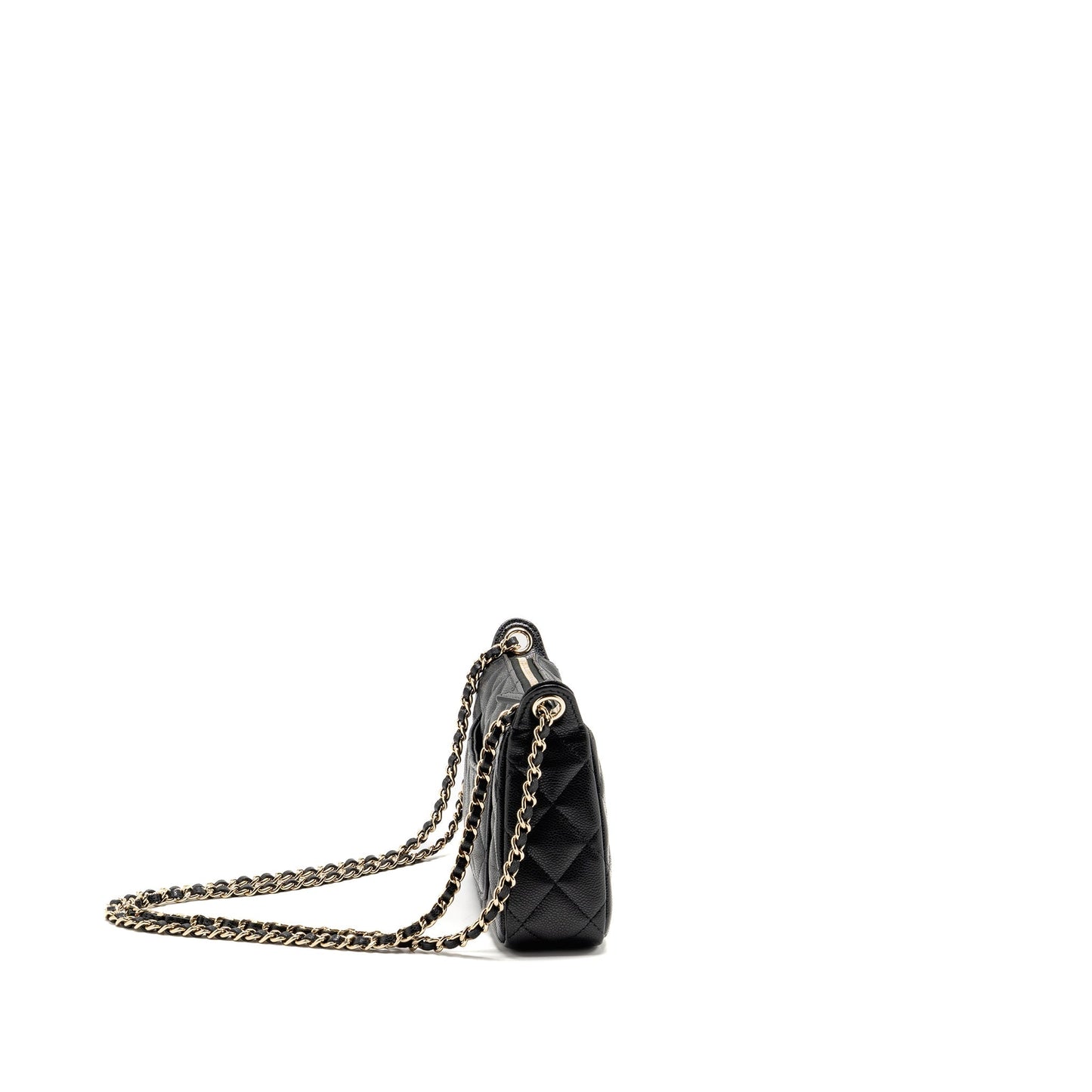 Chanel Caviar LGHW Microchip Black Clutch Bag Lghw Microchip