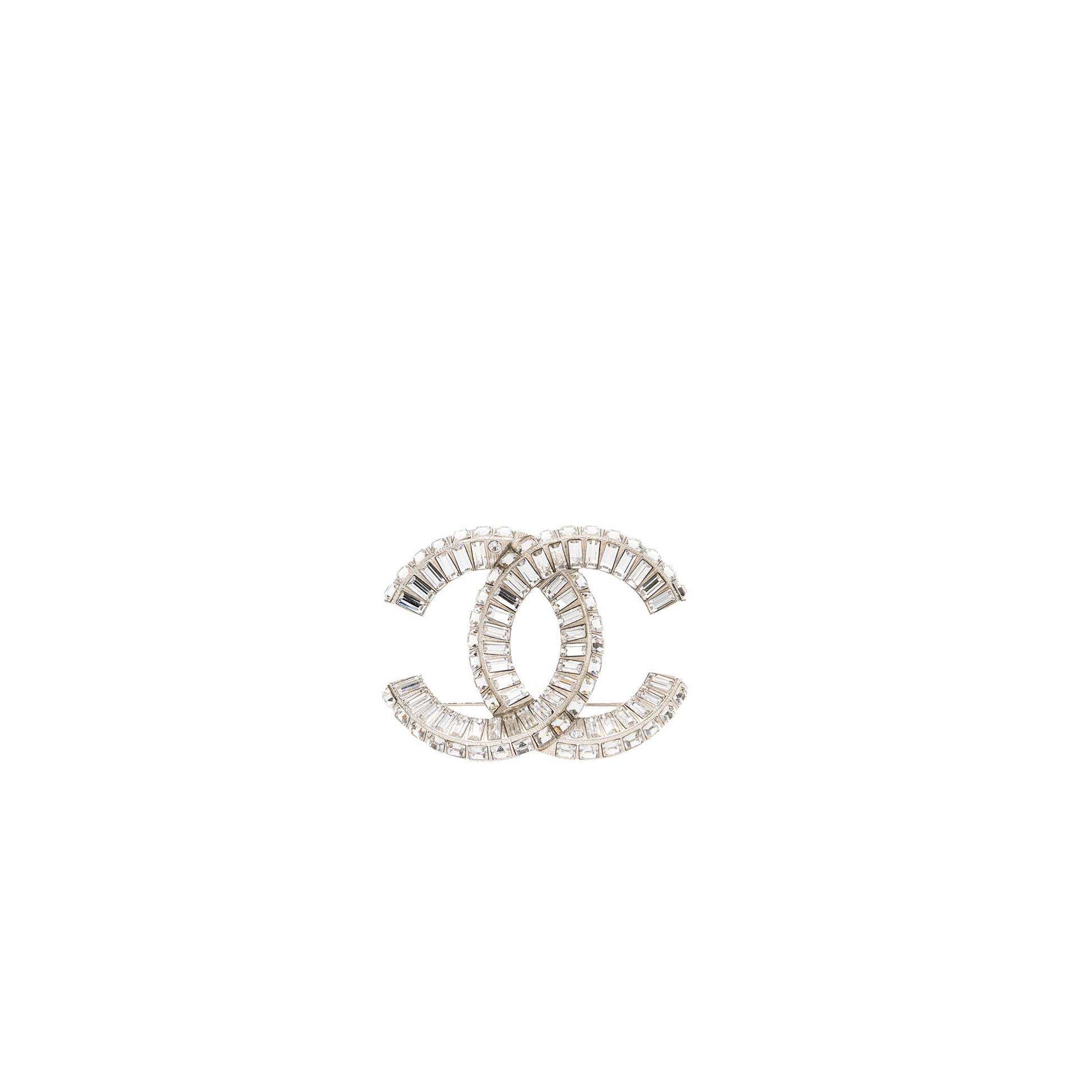 Chanel CC LOGO BROOCH Silver Handbag Logo Brooch