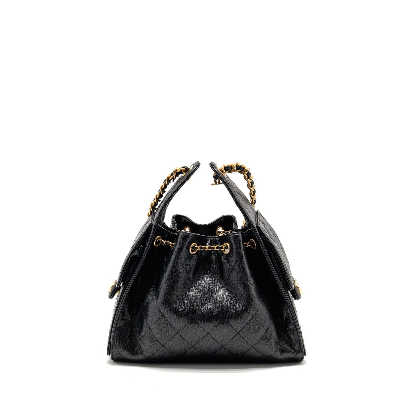 Chanel 25 Caviar GHW microchip Black Small Handbag Black Ghwmicrochip
