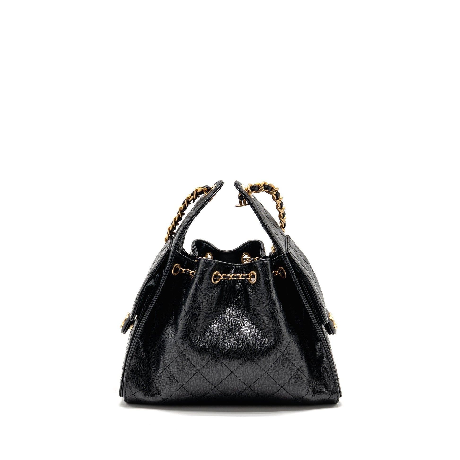 Chanel 25 Caviar GHW microchip Black Small Handbag Black Ghwmicrochip