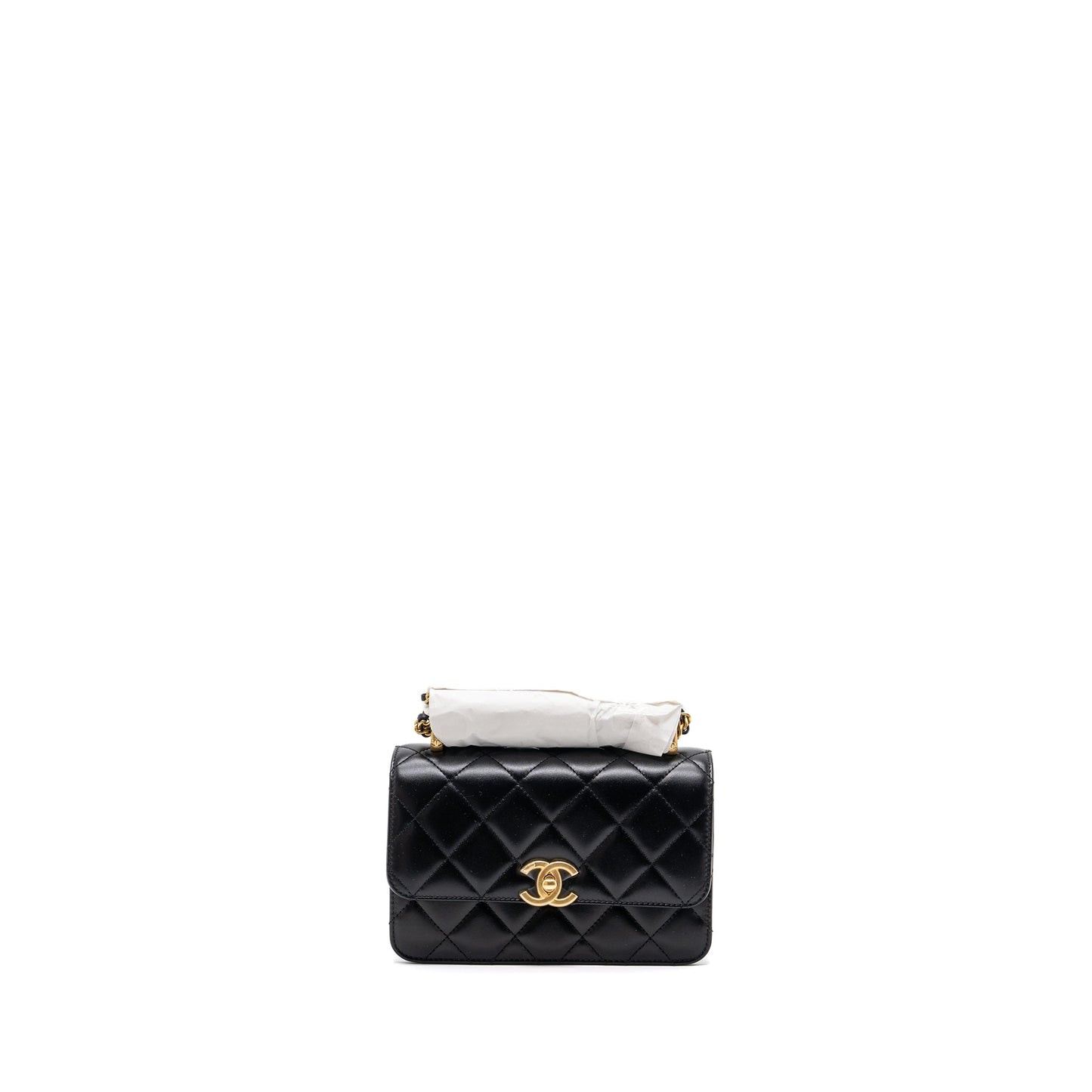 Chanel 24C crush flap calfskin GHW microchip Black Gold Shoulder Bag Microchip 1