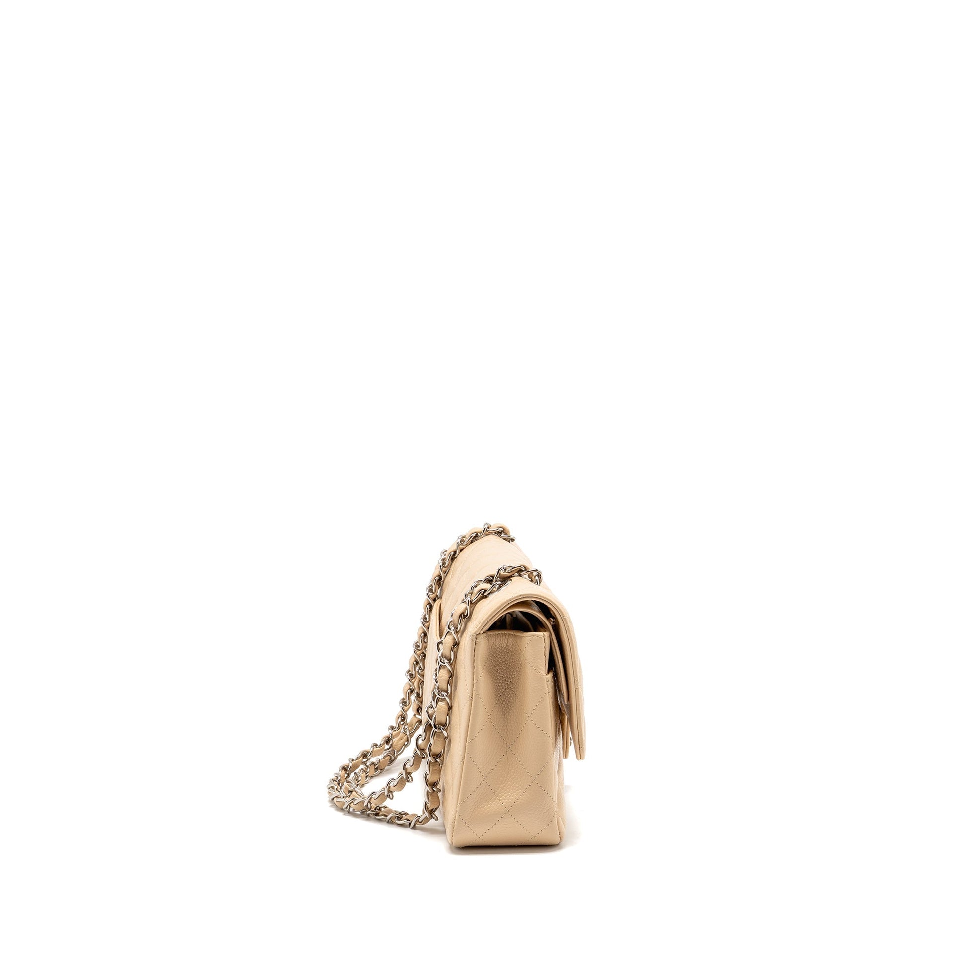 Chanel Classic Double Flap Caviar LGHW Beige Shoulder Bag Lghw 1