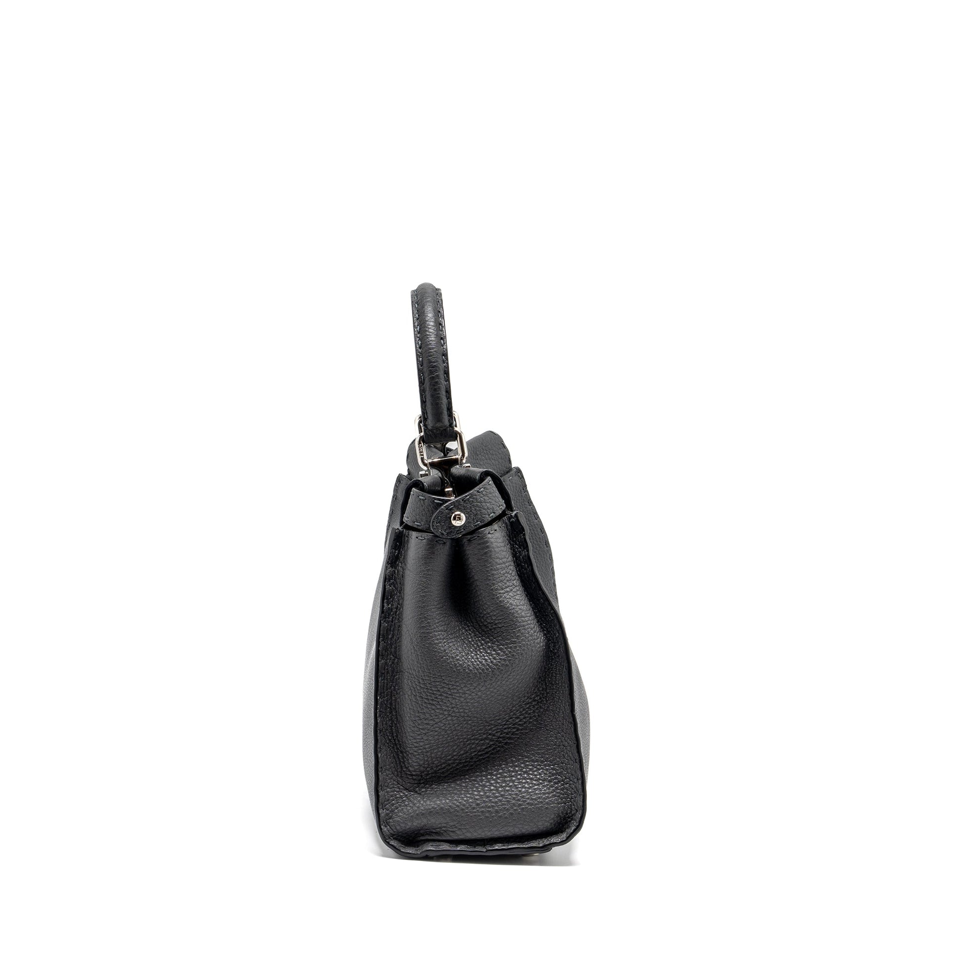 Fendi Peekaboo Purse Selleria Leather Black Medium Travel Bag