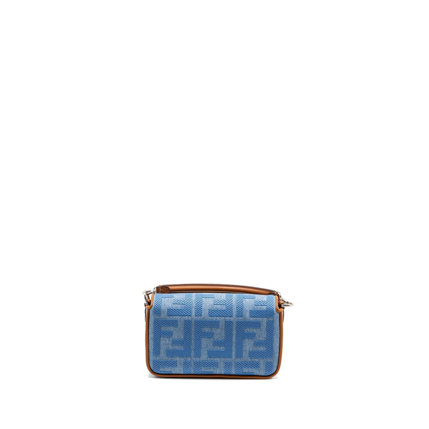 Fendi Baguette Light Embroidery Handbag Denim Blue Mini Shoulder Bag