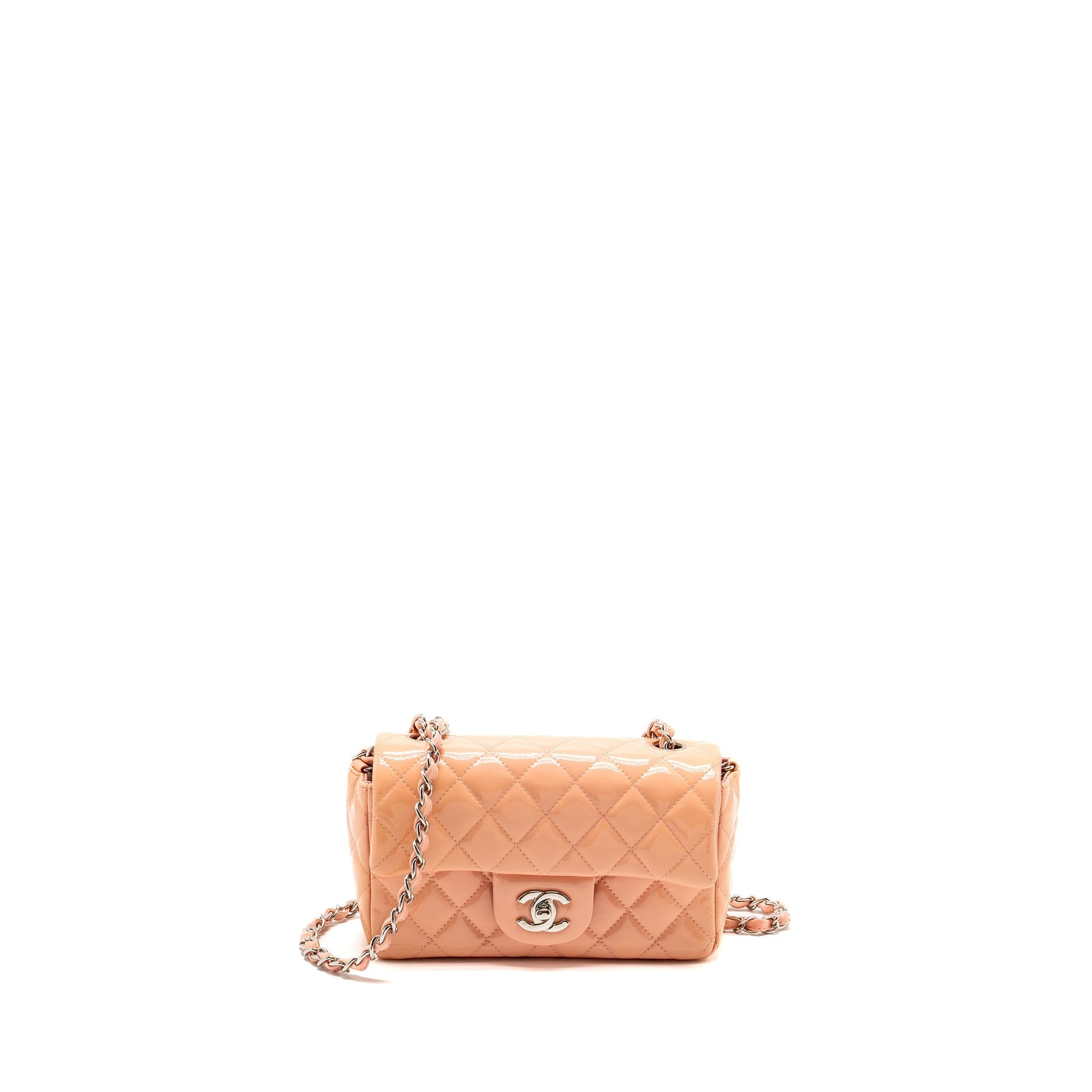 Chanel Rectangular Flap Patent SHW Pink Shoulder Bag Shw 1
