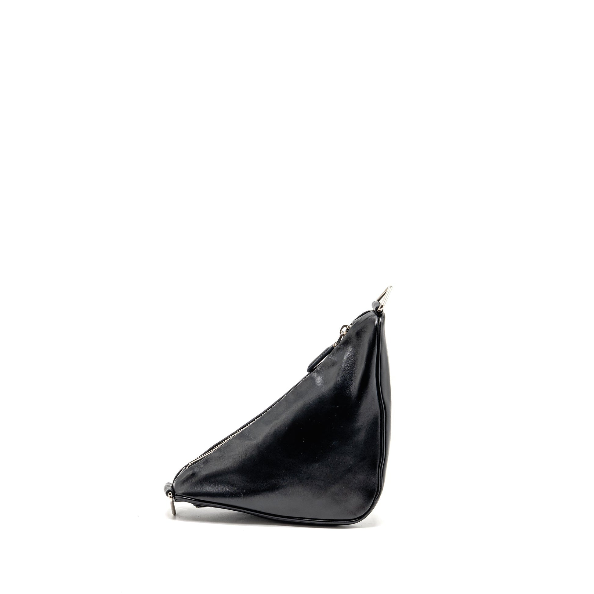 Prada Triangle Purse Handbag Leather Black Travel Bag Black Handbag