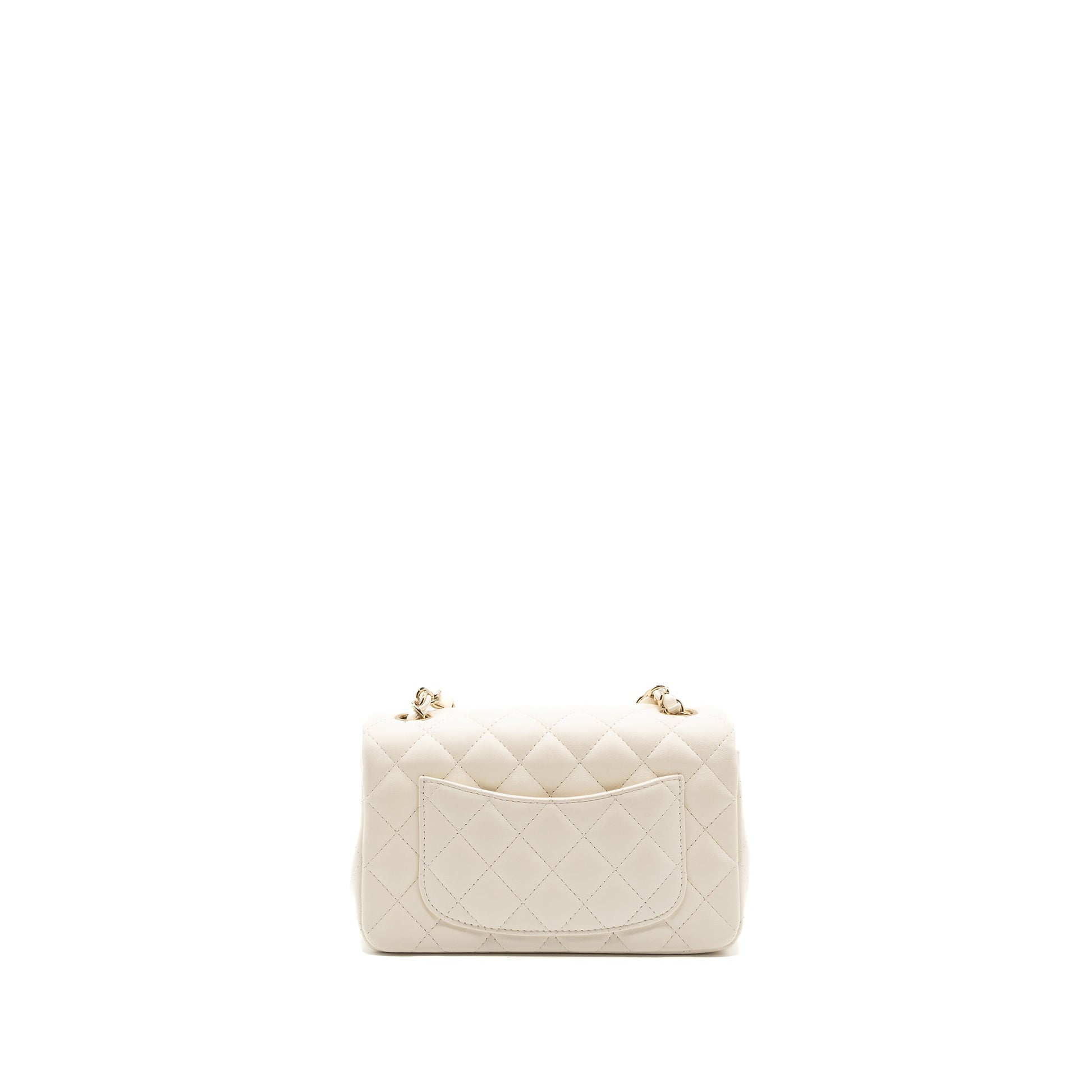 Chanel Rectangular Flap Lambskin LGHW microchip White Shoulder Bag