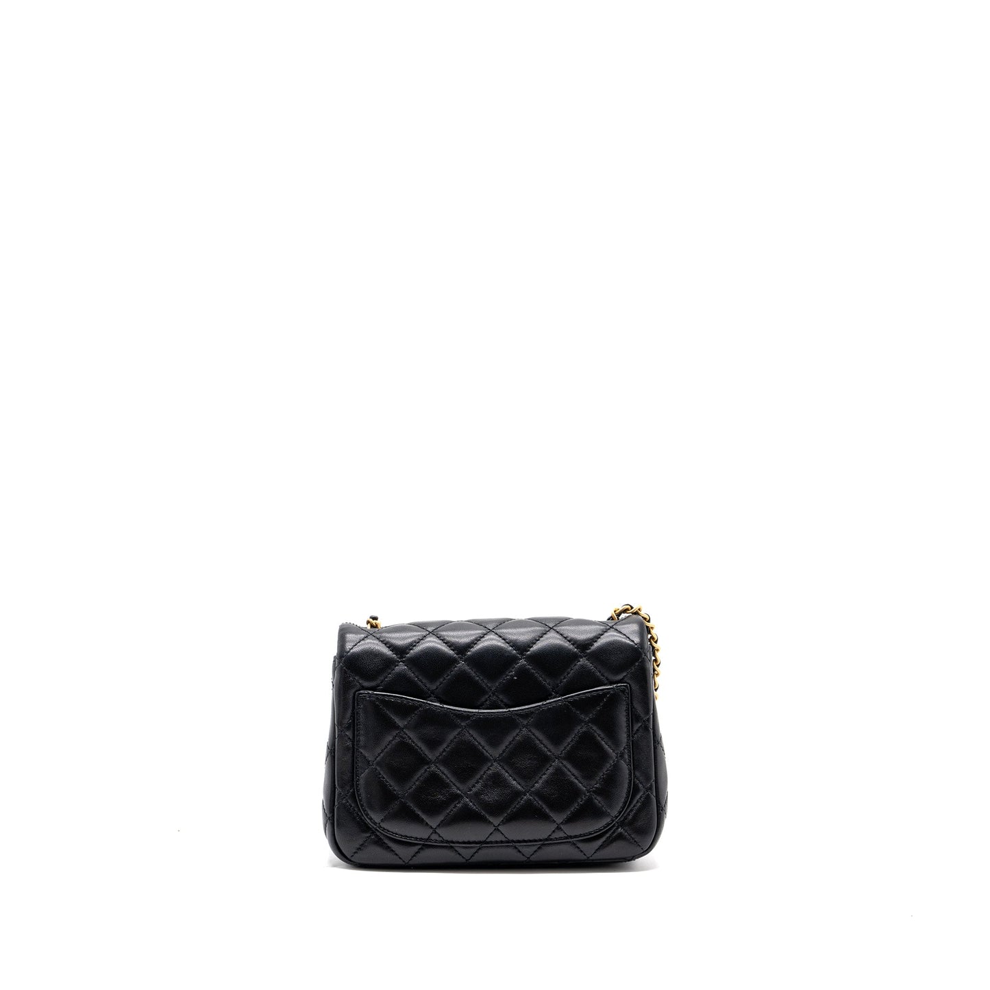 Chanel pearl crush square flap lambskin GHW Black Shoulder Bag Microchip 5
