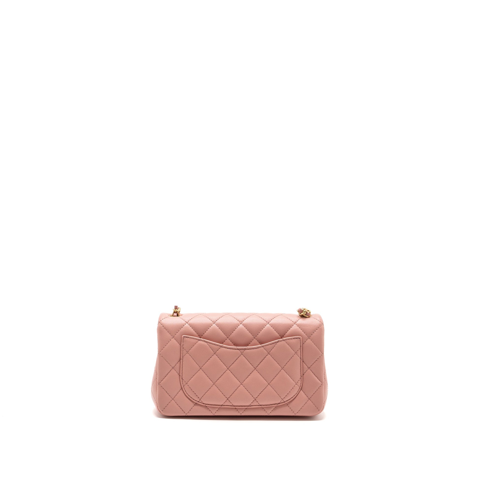 Chanel Pearl Crush Rectangular flap lambskin GHW Pink Shoulder Bag