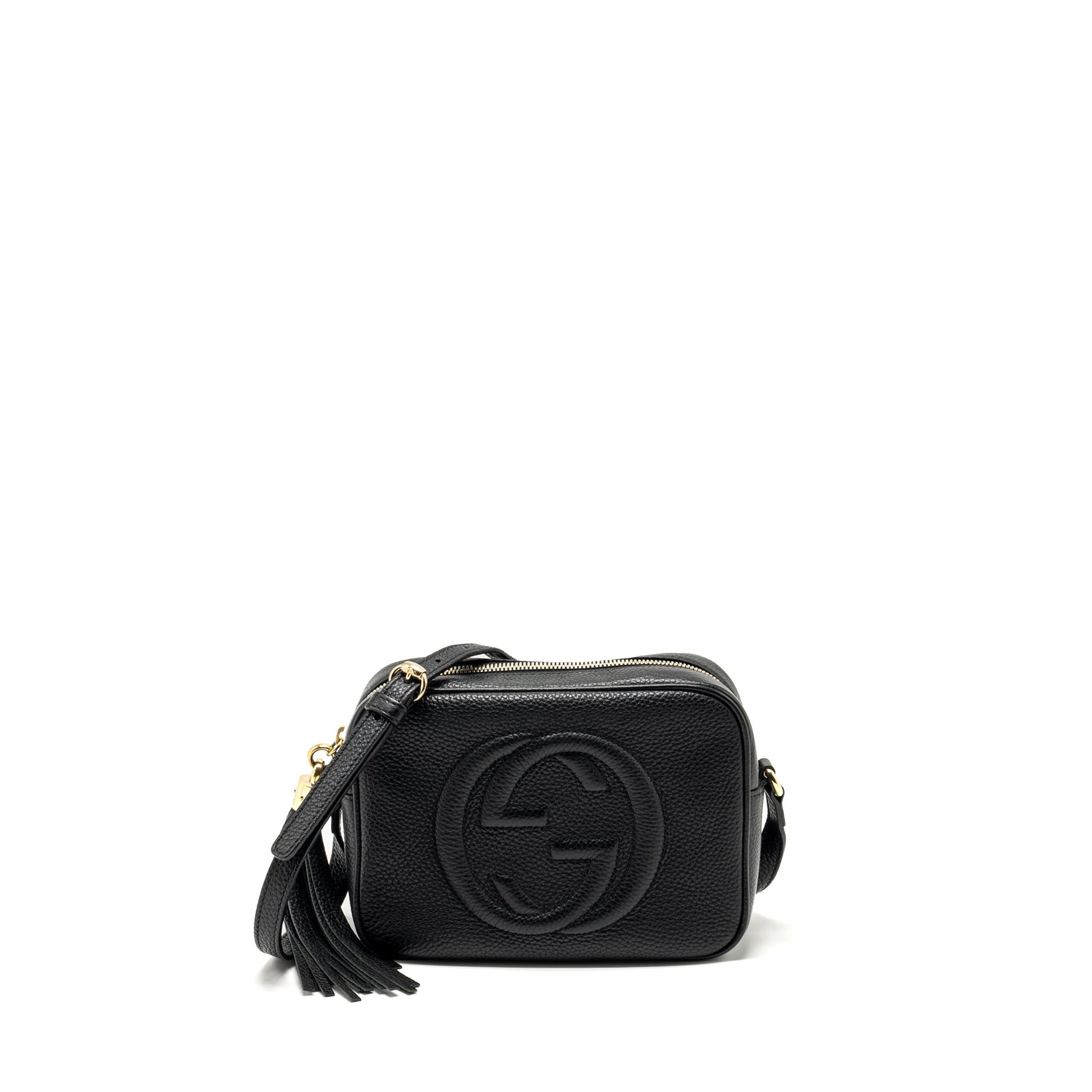 Gucci Disco Soho Camera Bag Grained Calfskin Black Travel Bag
