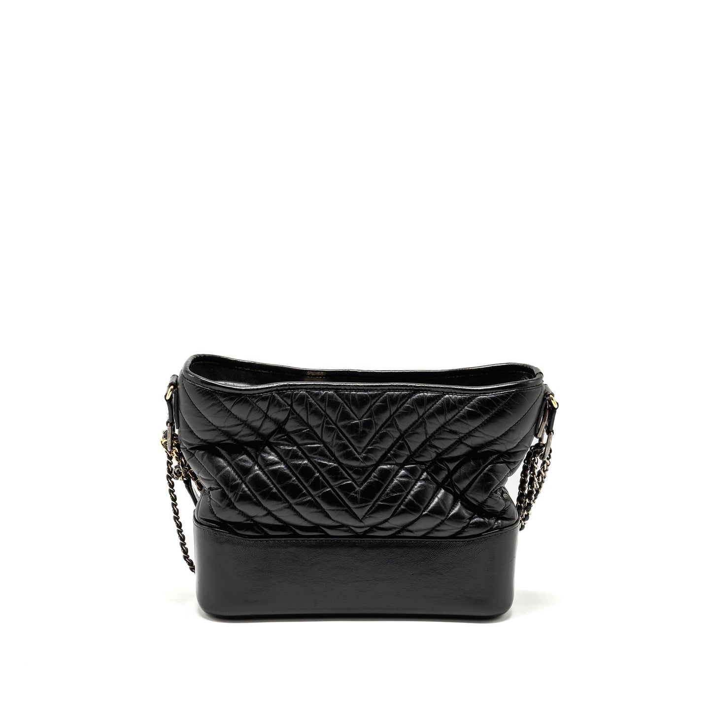 Chanel Gabrielle Hobo Shiny Calfskin Hardware Multicolour Black Shoulder Bag