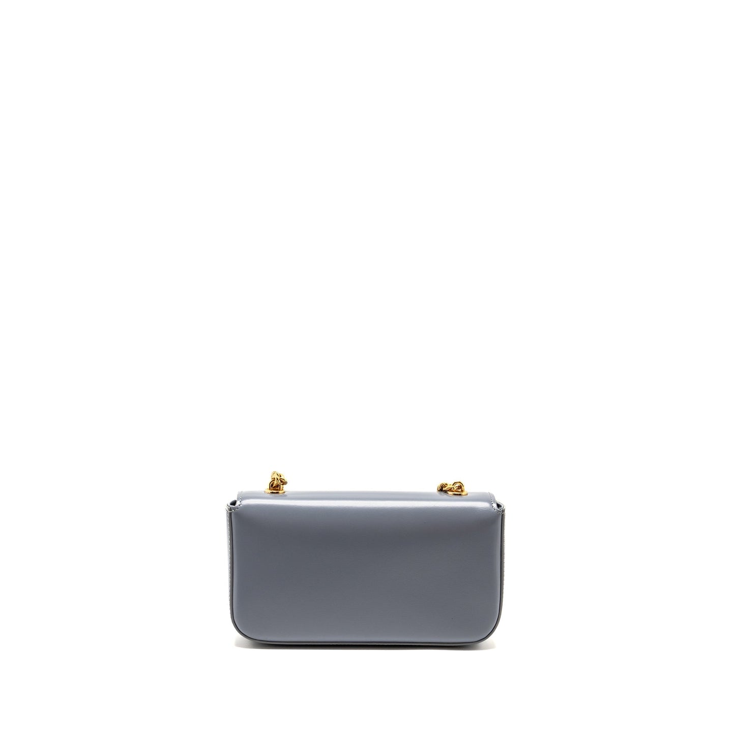 Luxury Shoulder Bag Claude Shiny Calfskin Grey Blue Chain