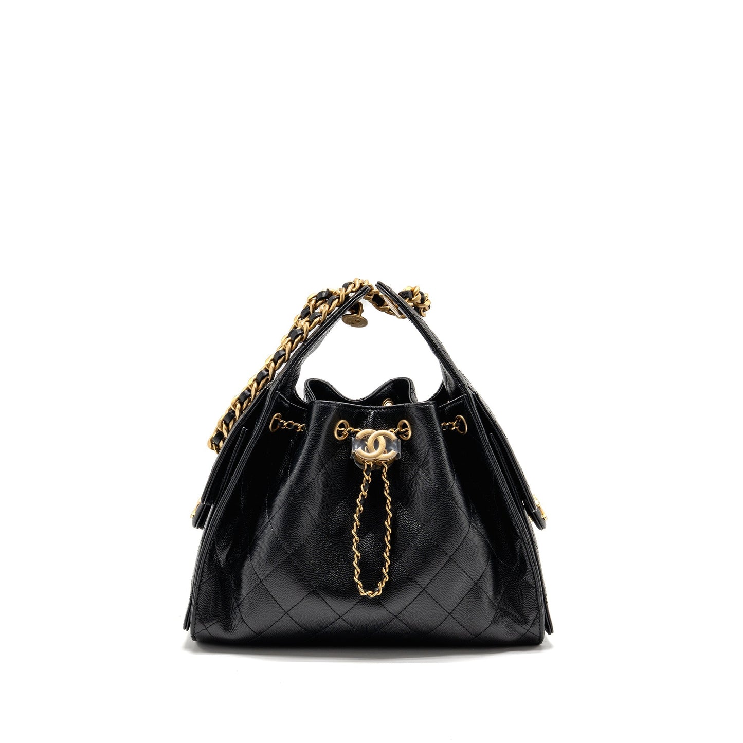 Chanel 25 Caviar GHW microchip Black Small Handbag Black Ghwmicrochip