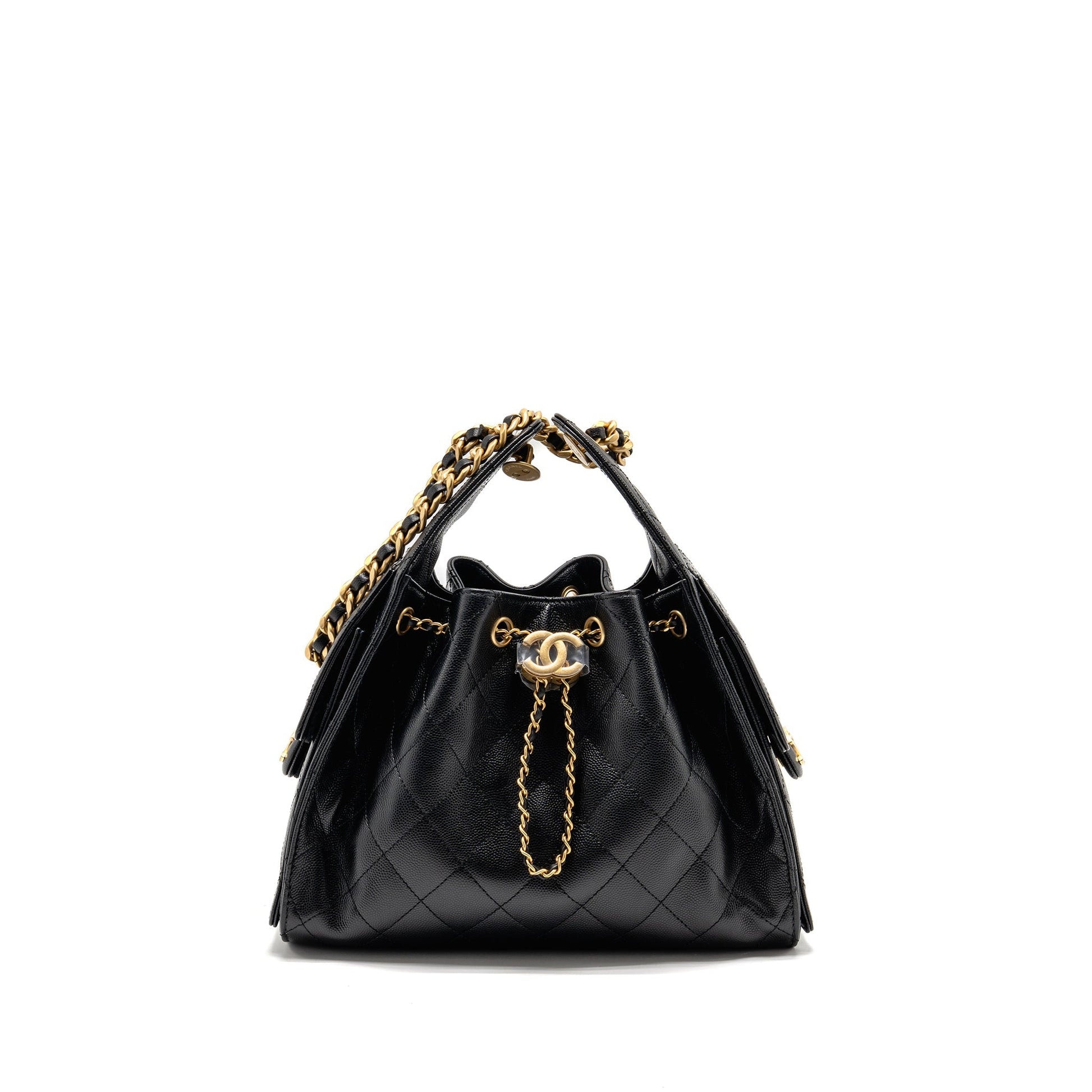 Chanel 25 Caviar GHW microchip Black Small Handbag Black Ghwmicrochip