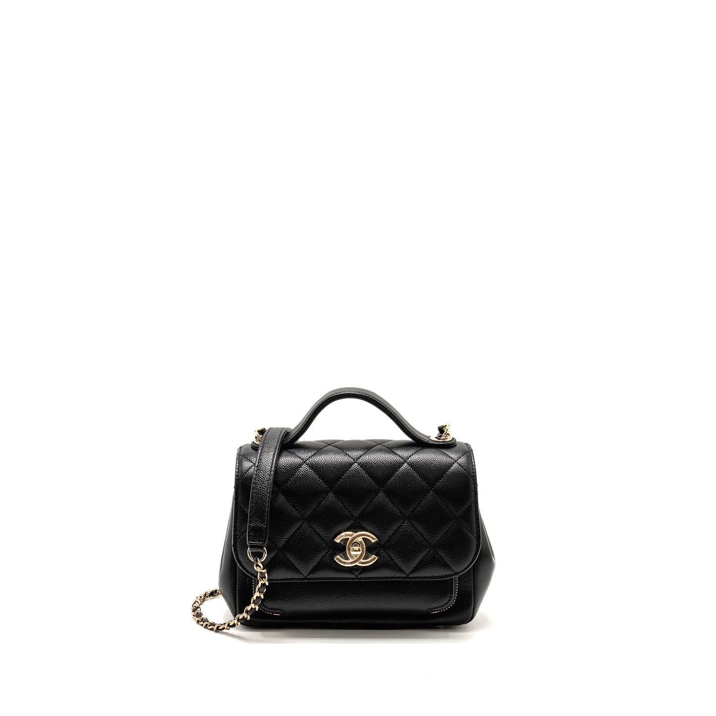 Chanel Business Affinity Caviar LGHW Microchip Black Small Handbag Microchip 3