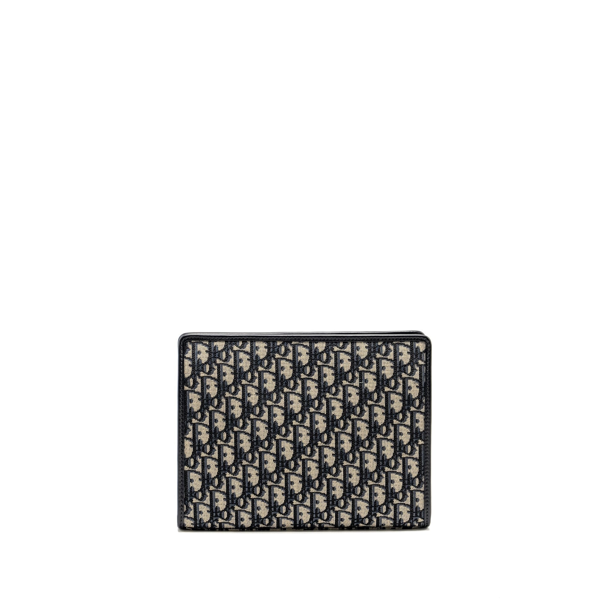 Dior Montaigne Dea Pouch Oblique Jacquard Handbag Blue Travel Bag