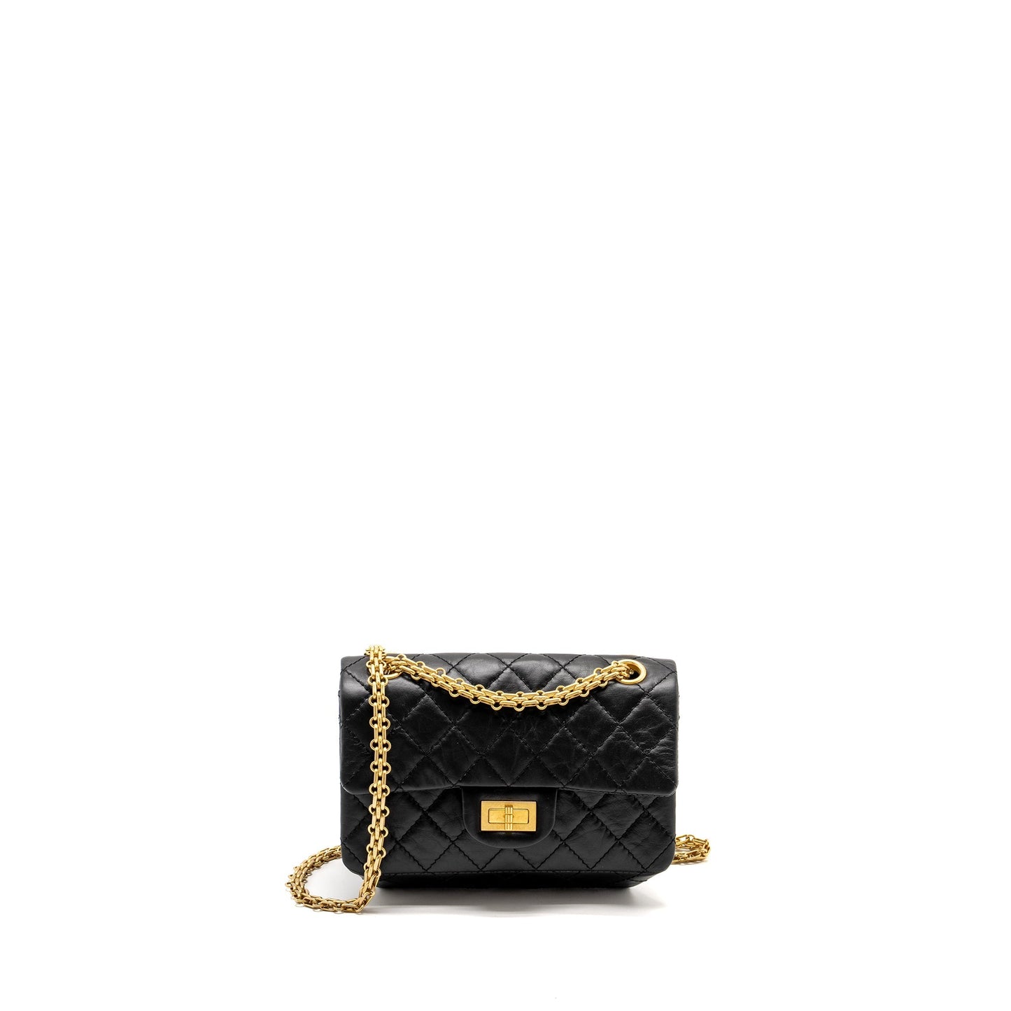 Chanel 2.55 Reissue Aged Calfskin GHW Microchip Black Mini Bag Ghw Microchip