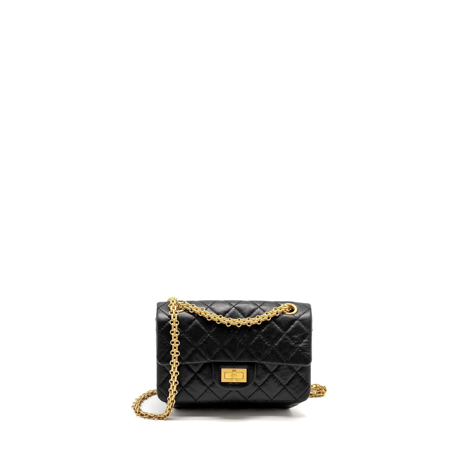 Chanel 2.55 Reissue Aged Calfskin GHW Microchip Black Mini Bag Ghw Microchip